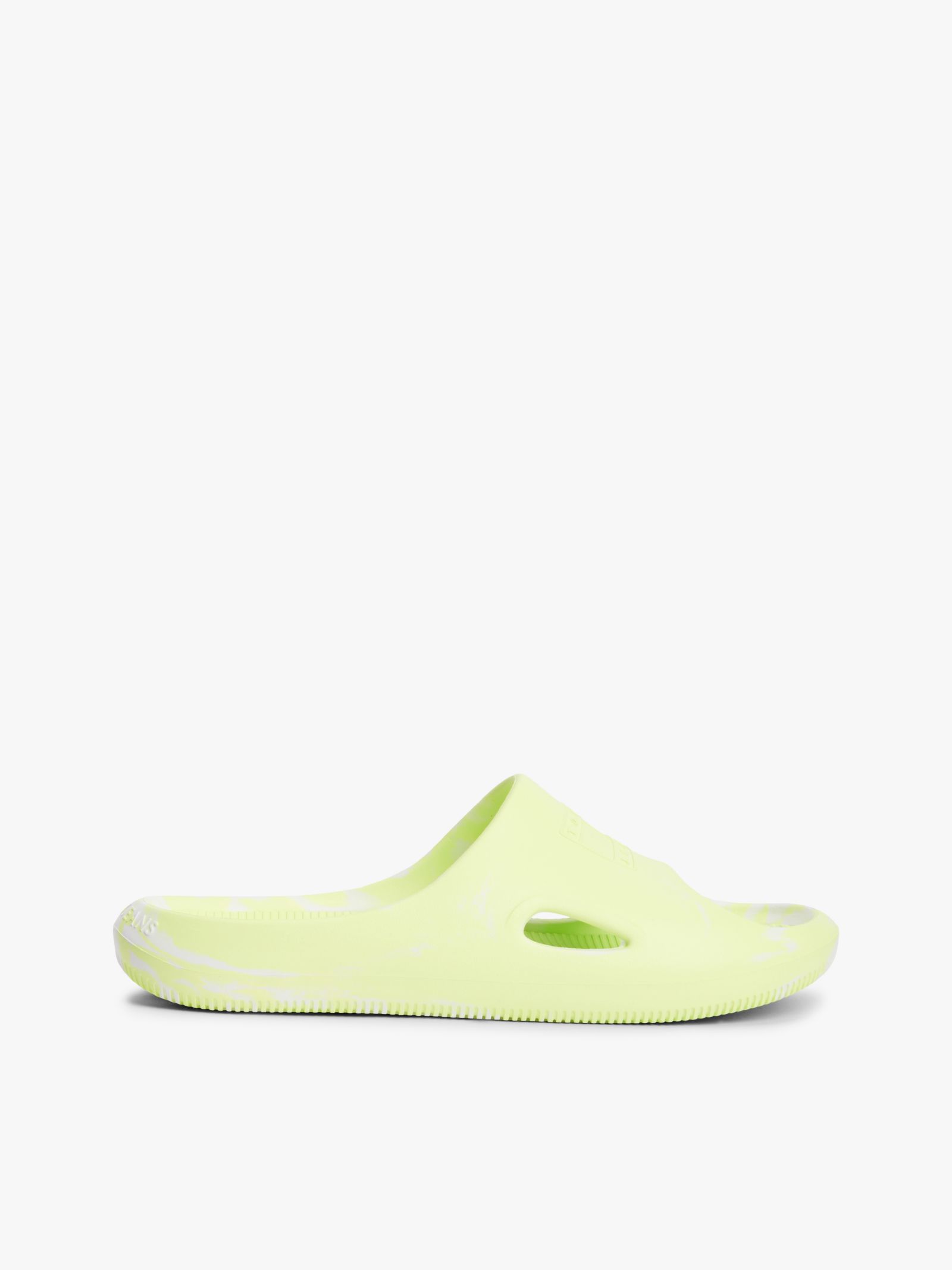 Tommy Jeans Gemarmerde cut out slipper met profielzool in geel