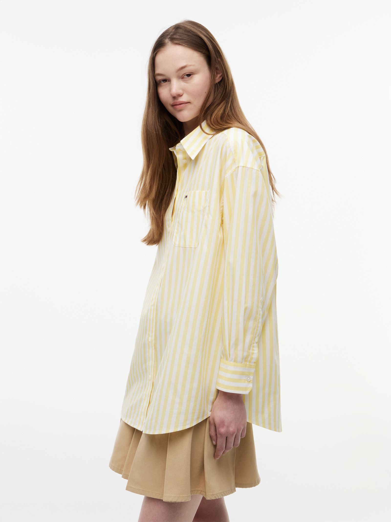 Tommy Jeans oversized fit poplin overhemd in geel