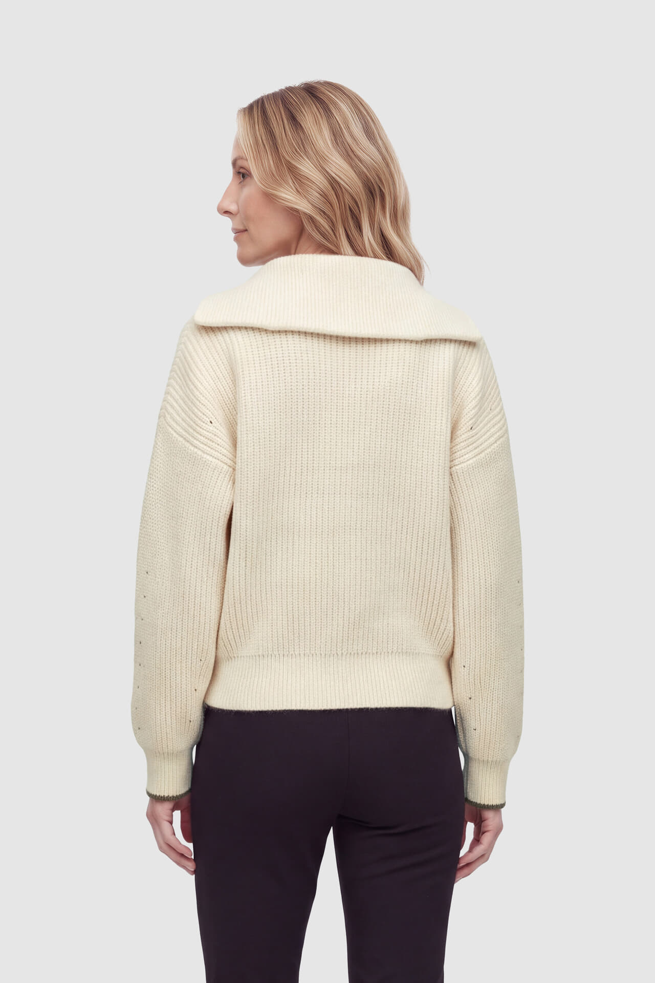 Scotch & Soda Scotch & Soda Half-zip Trui Relaxed-fit Crème dames
