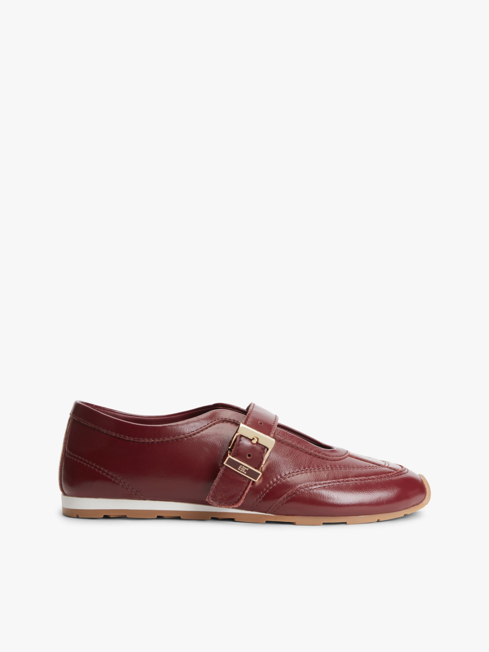 Tommy Hilfiger Leren Mary Jane Sneaker in rood