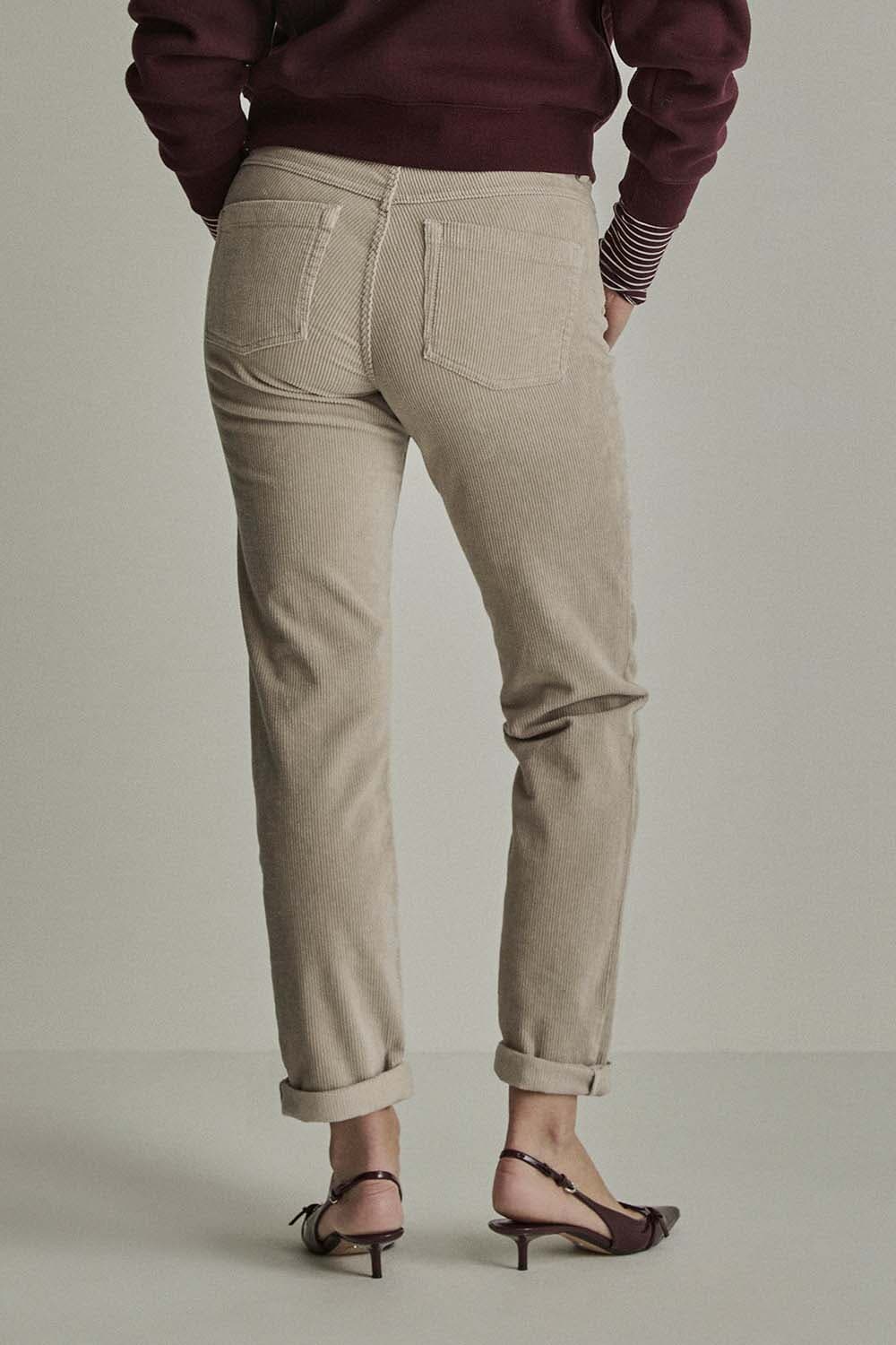 Para Mi Broek Bobby Corduroy Beige dames