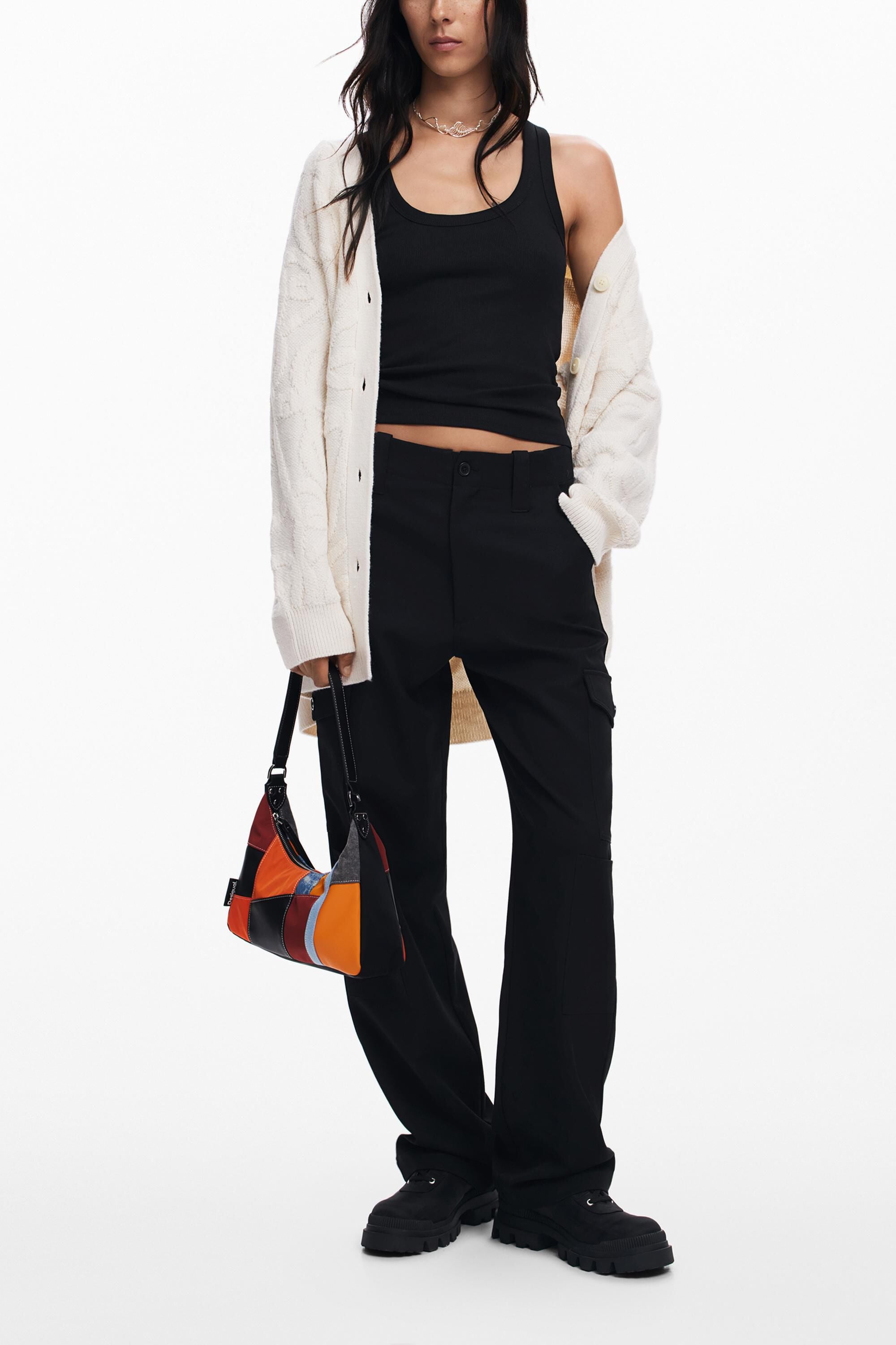 Desigual Oversized gebreid vest