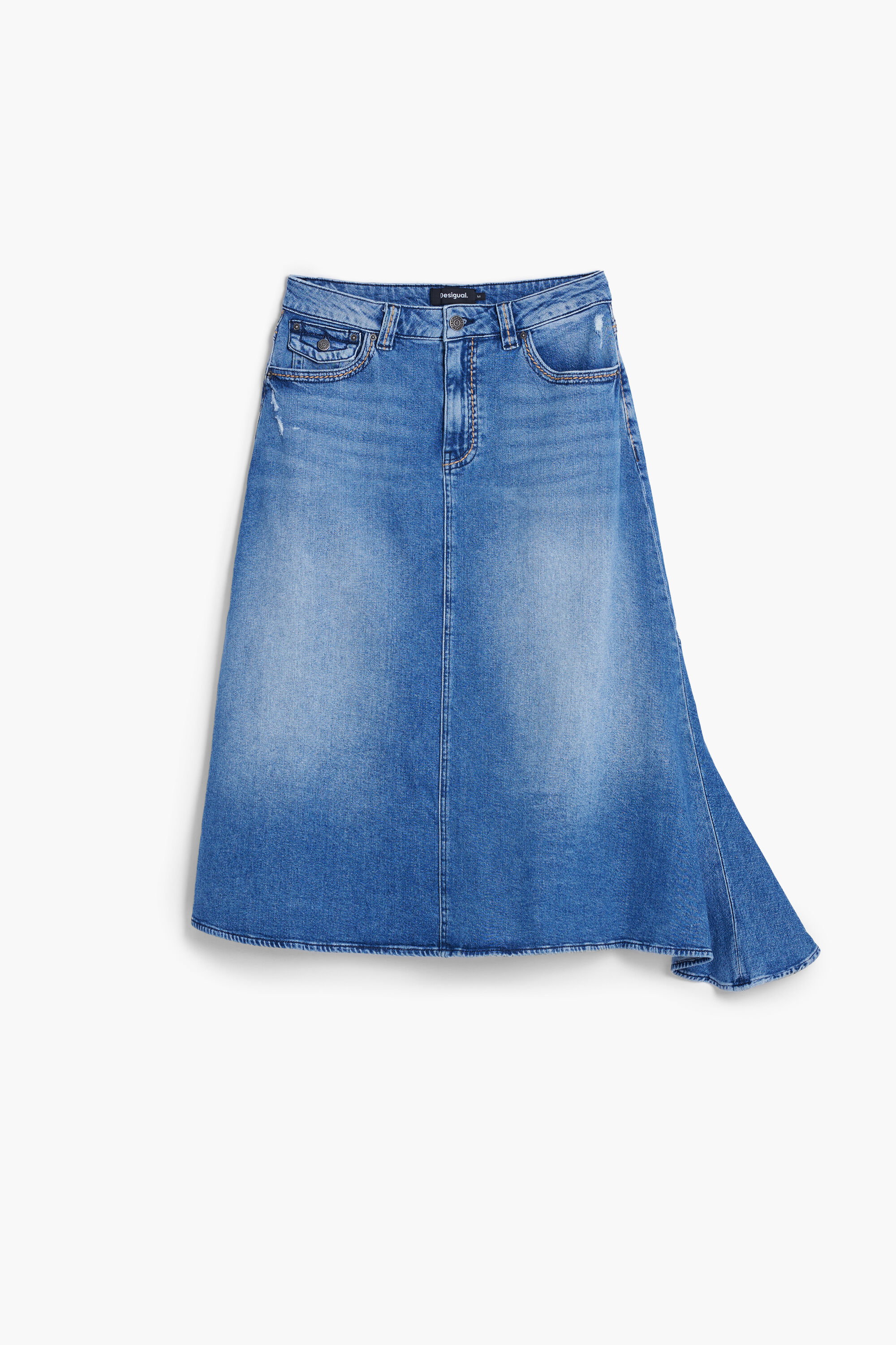 Desigual Asymmetrische midi spijkerrok