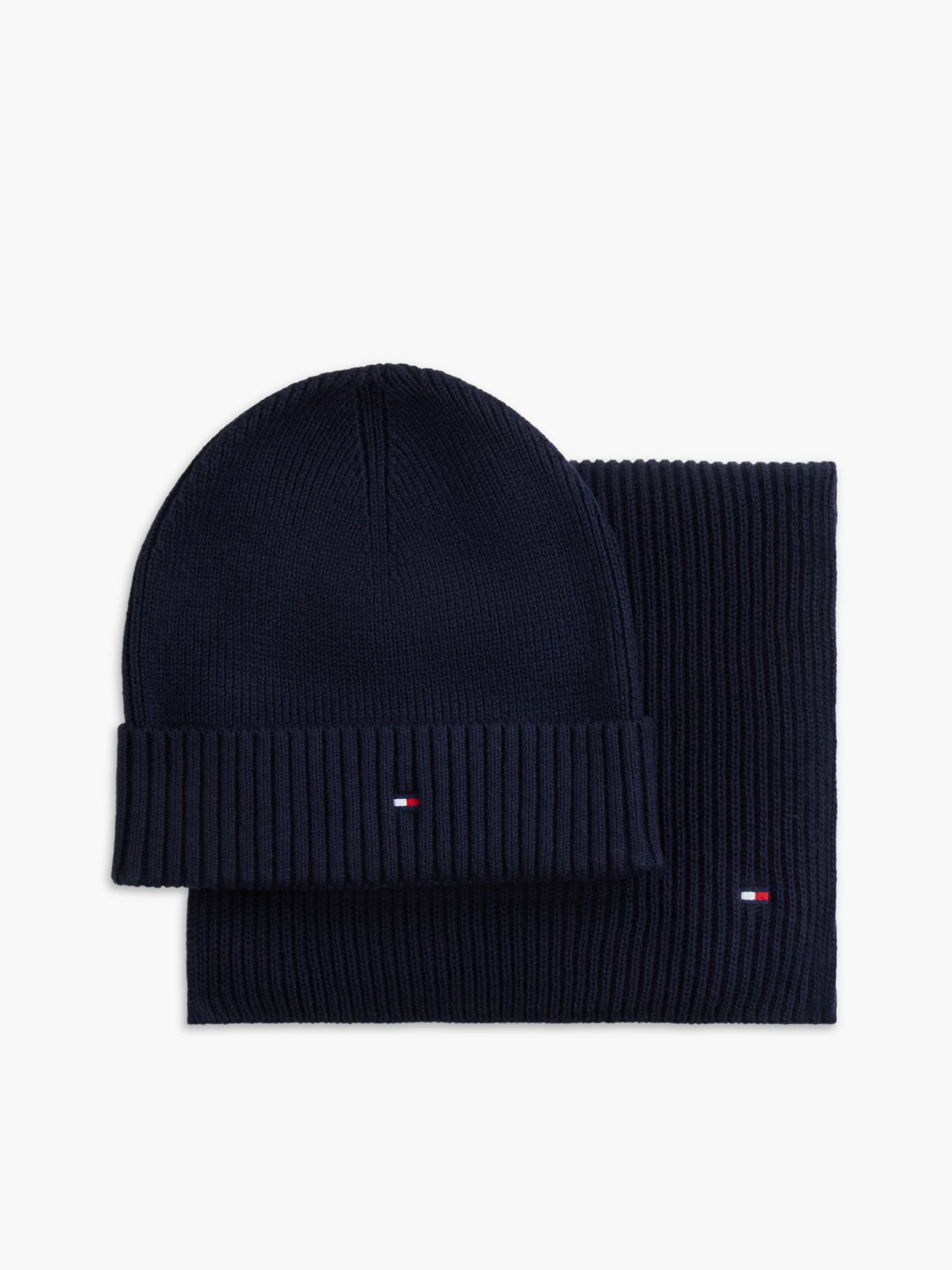 Tommy Hilfiger Cadeaubox met sjaal en beanie met Hilfiger vlag in marine