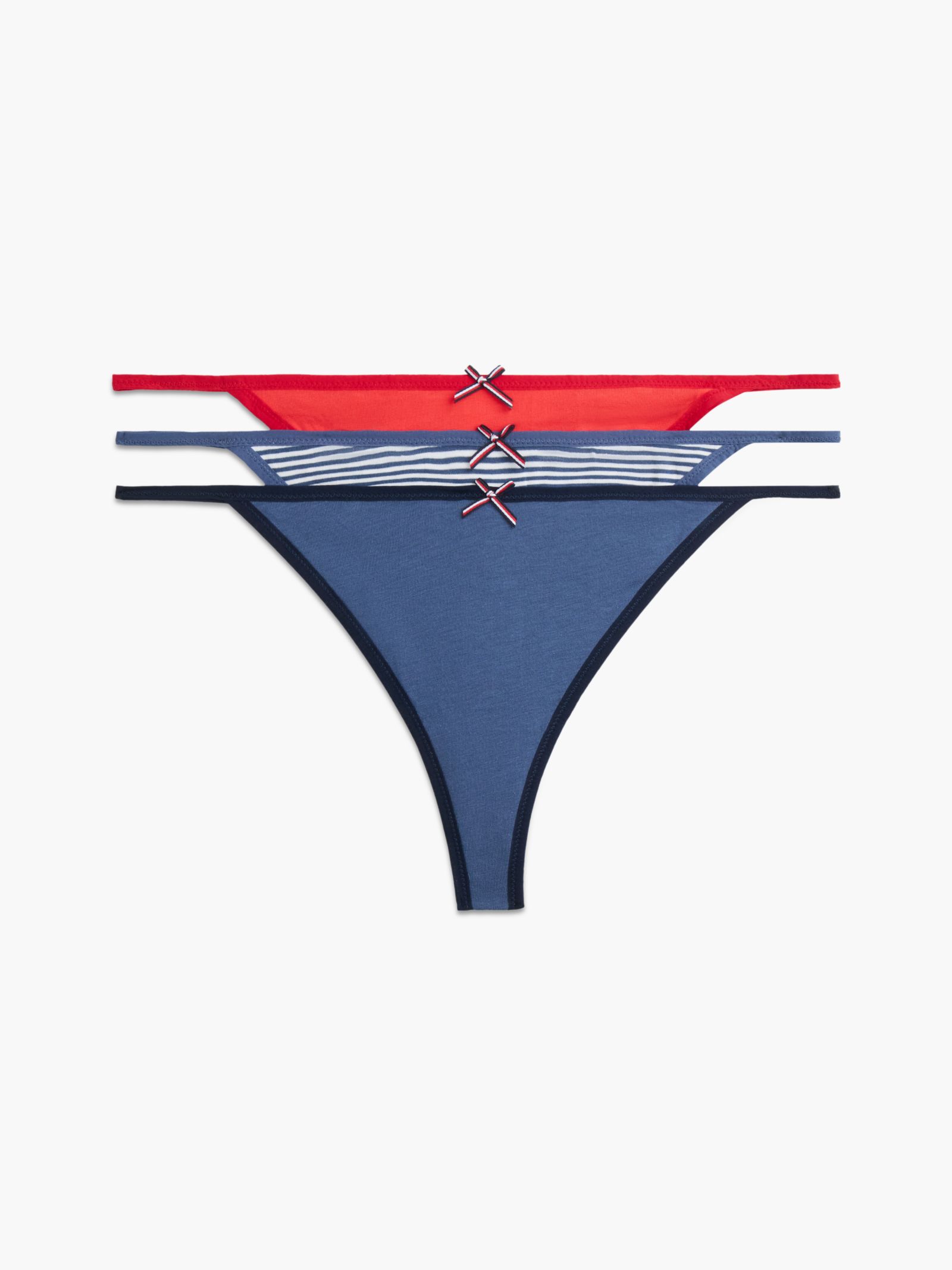 Tommy Hilfiger Set van 3 tanga strings met Signature strikje