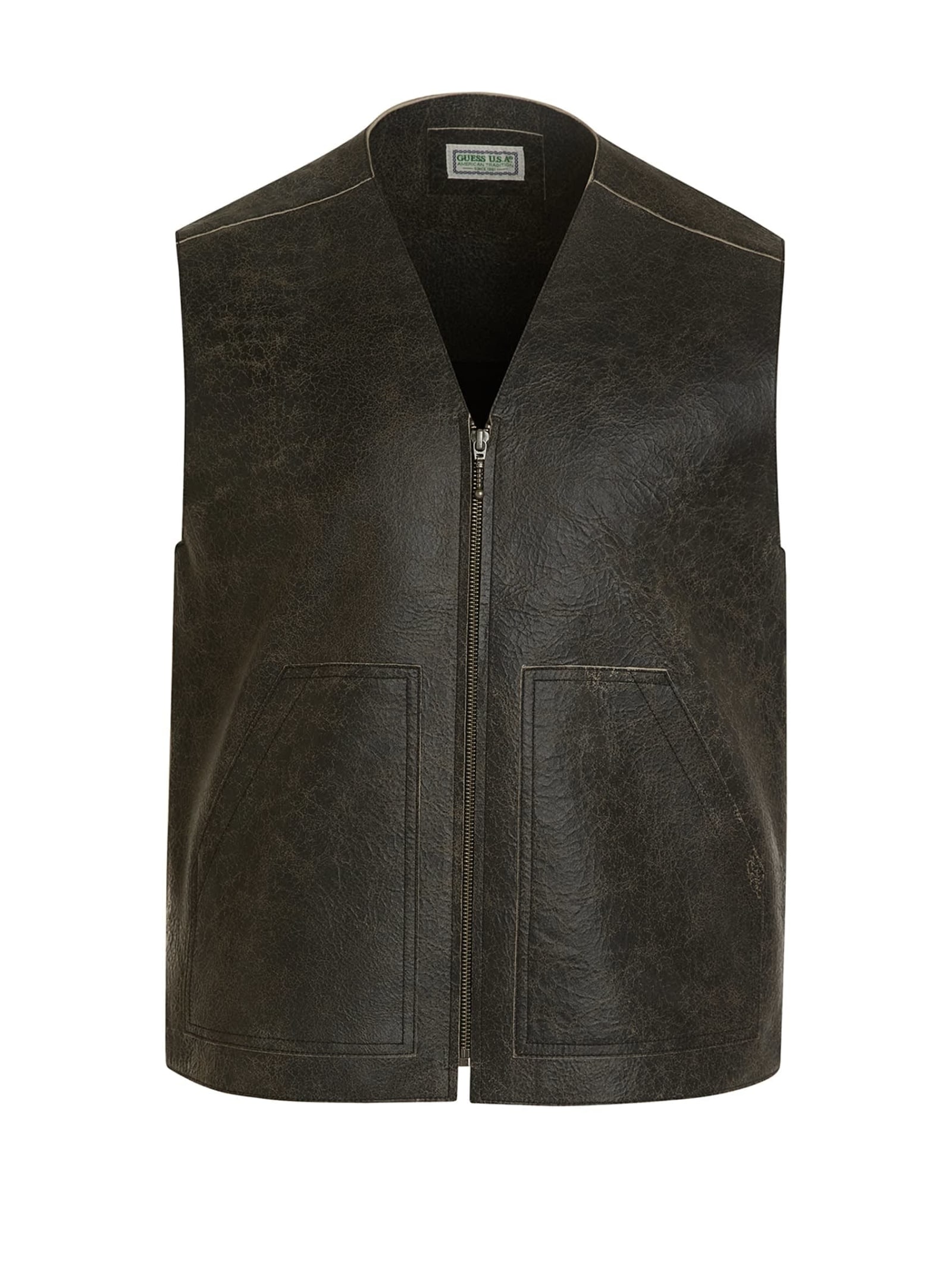 Guess Echte Leren Biker-Vest
