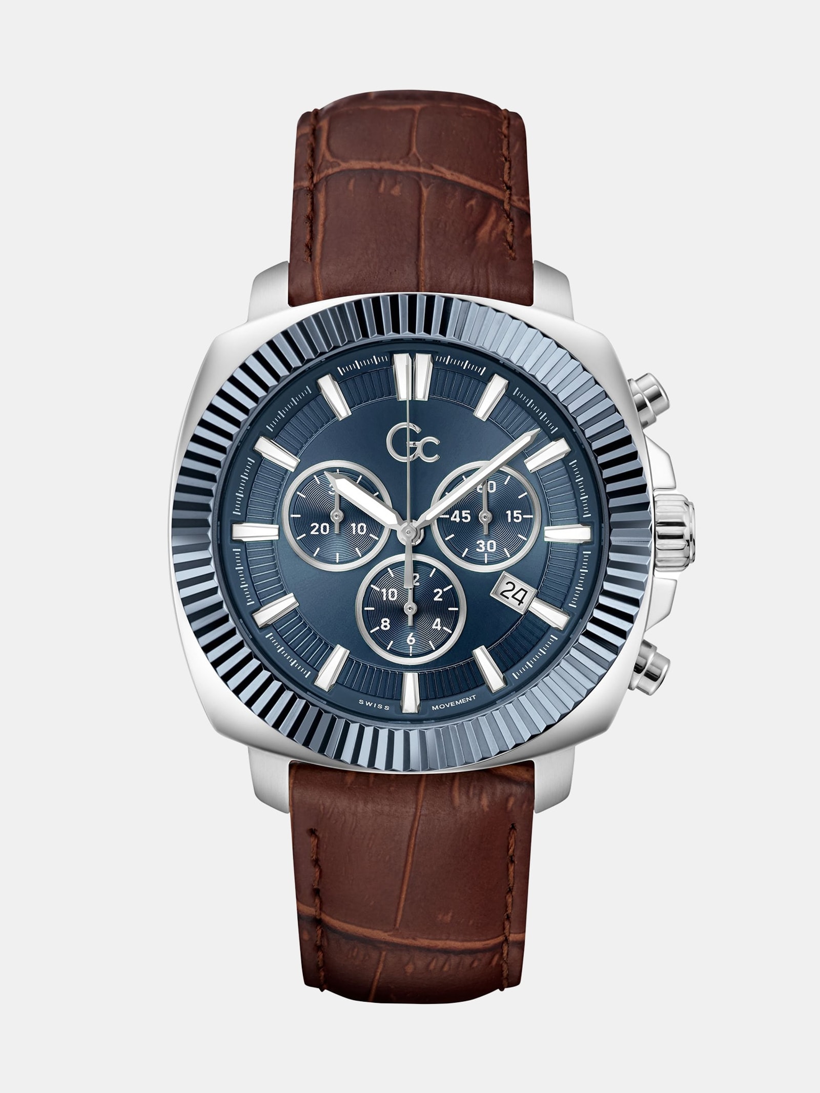 Guess Gc Horloge Van Echt Leer