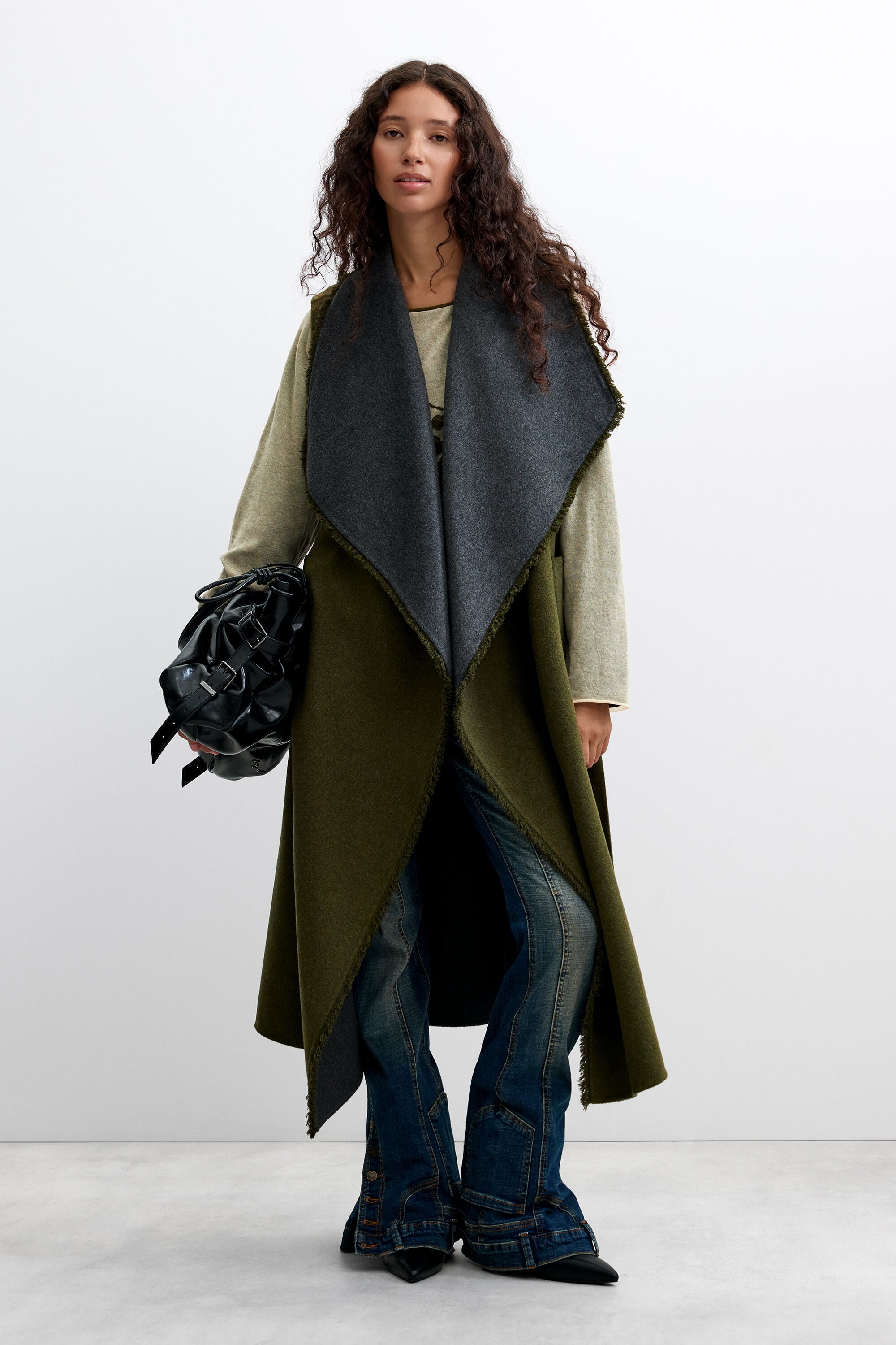 Desigual lang wollen vest