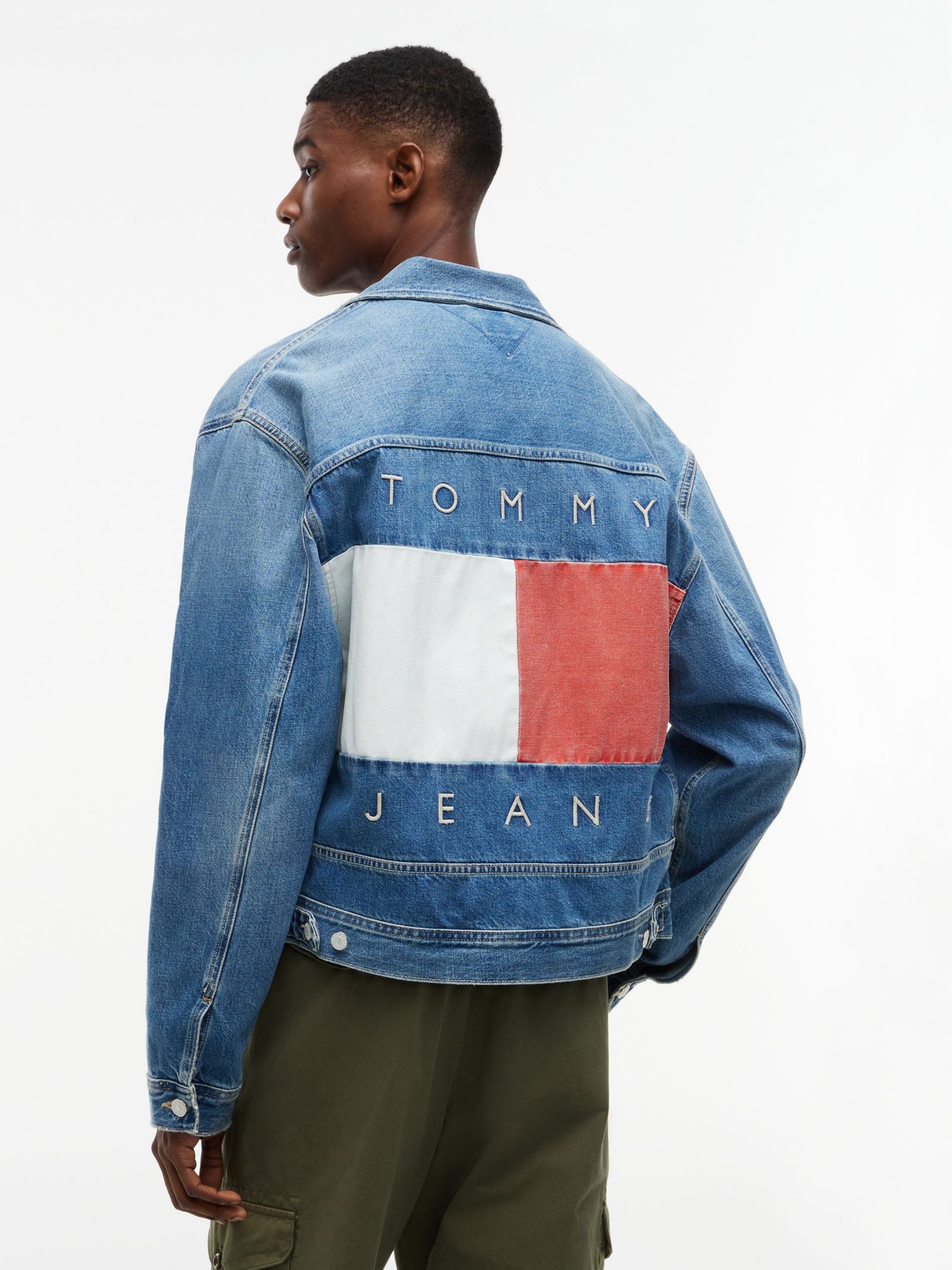 Tommy Jeans Ryan denim truckerjack met vlagbadge