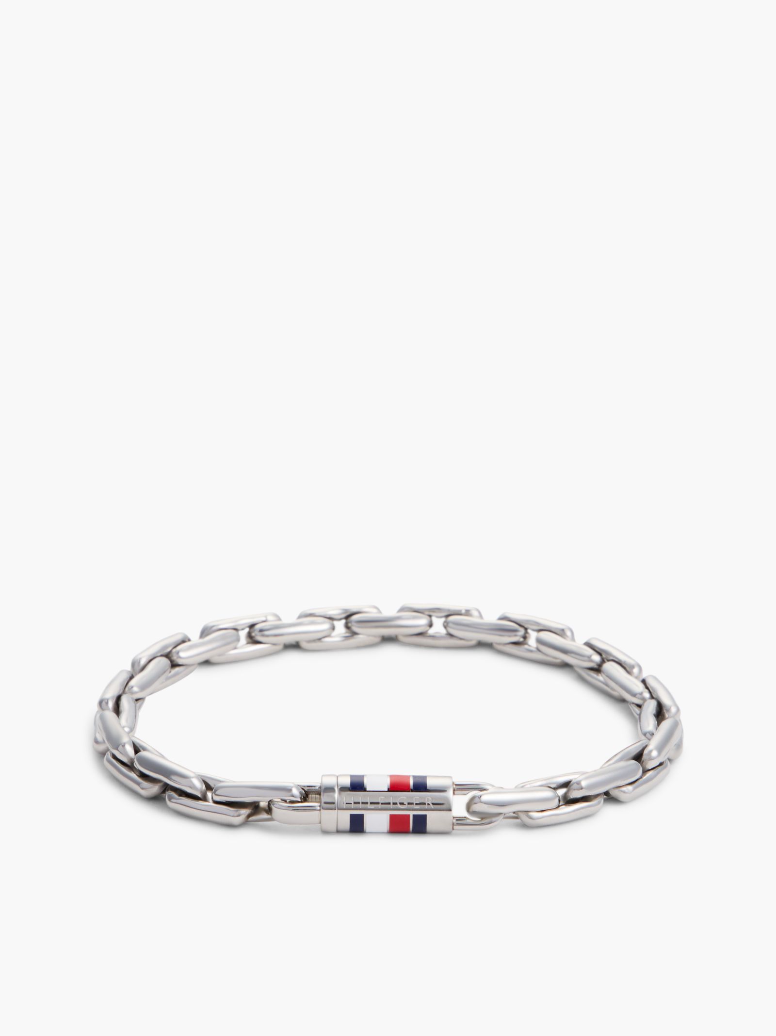 Tommy Hilfiger schakelarmband van roestvrij staal in zilver