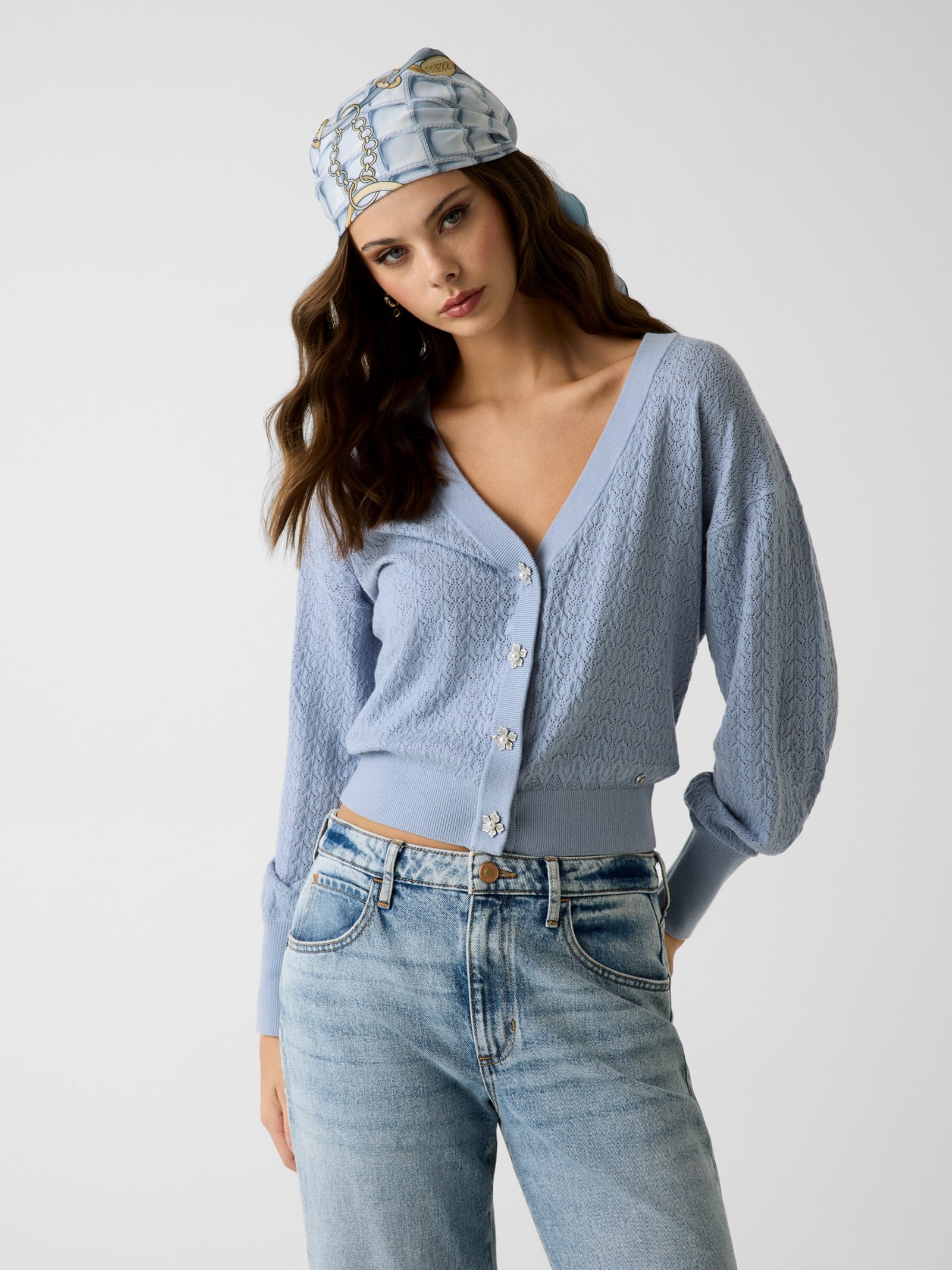Guess Gebreid Vest in blauw