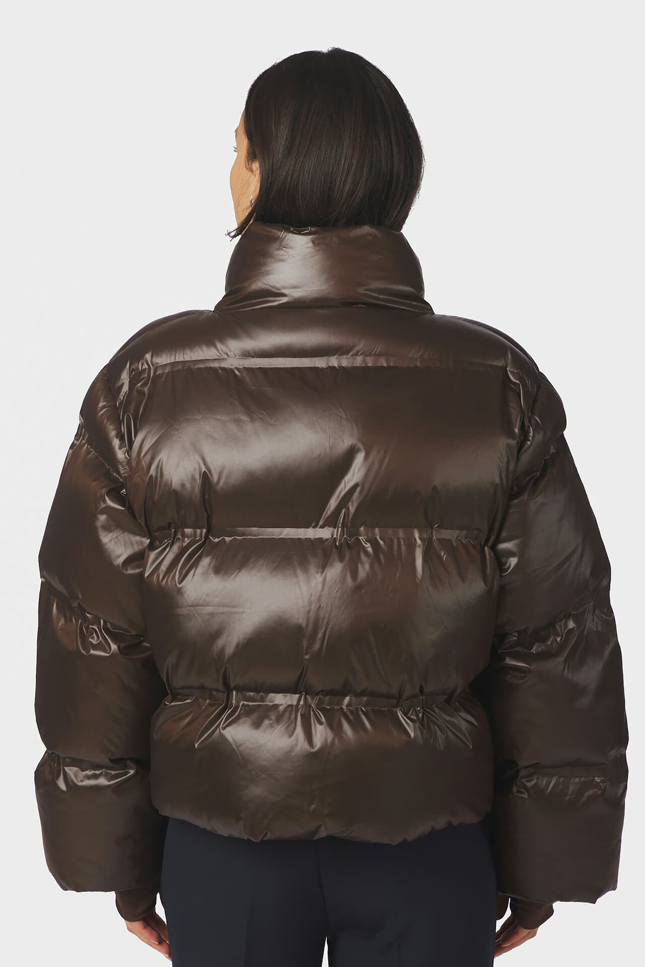 Neo Noir Gewatteerde Jas Rhea Shiny Bruin dames