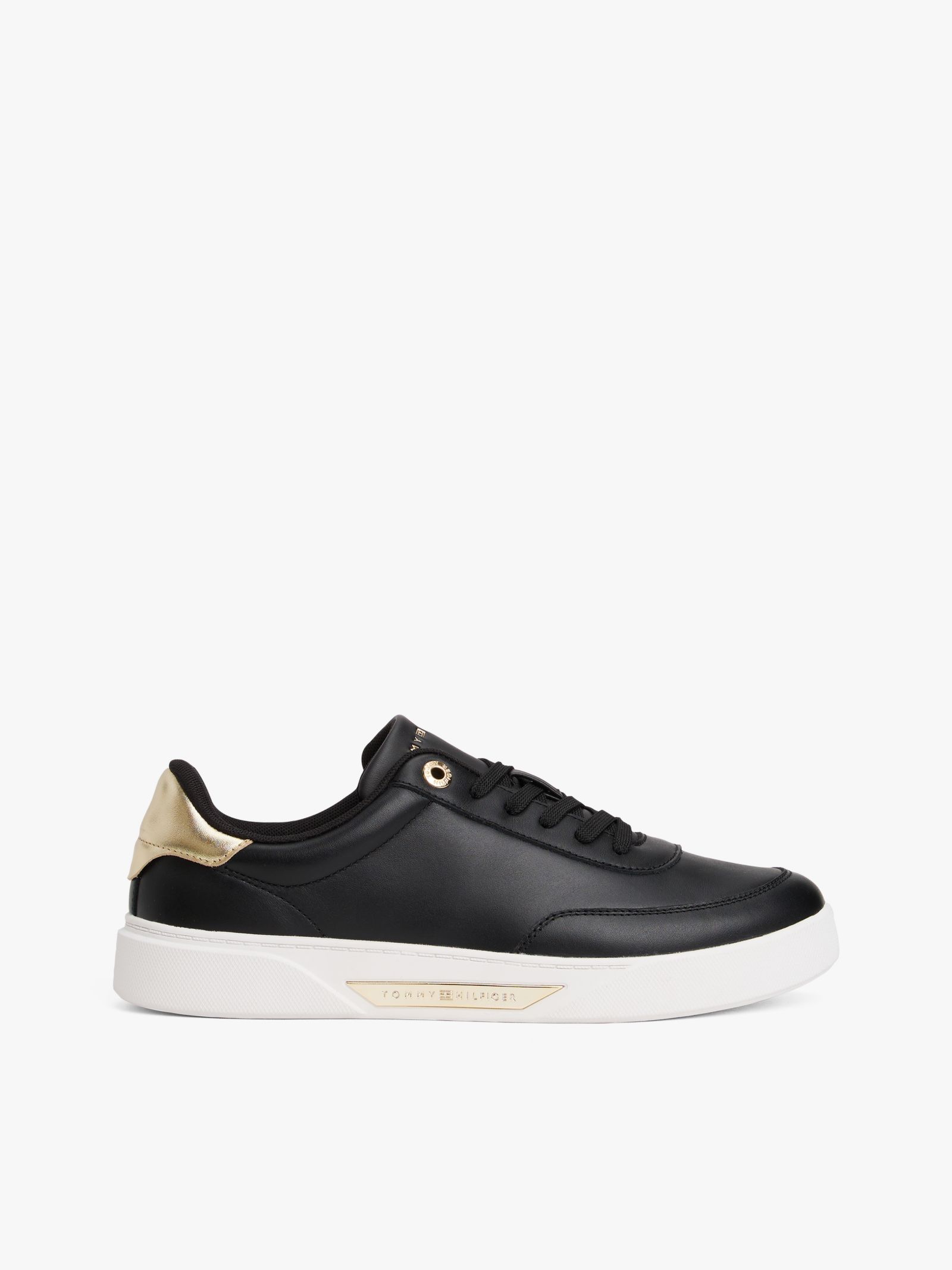 Tommy Hilfiger leren Court Sneaker in zwart