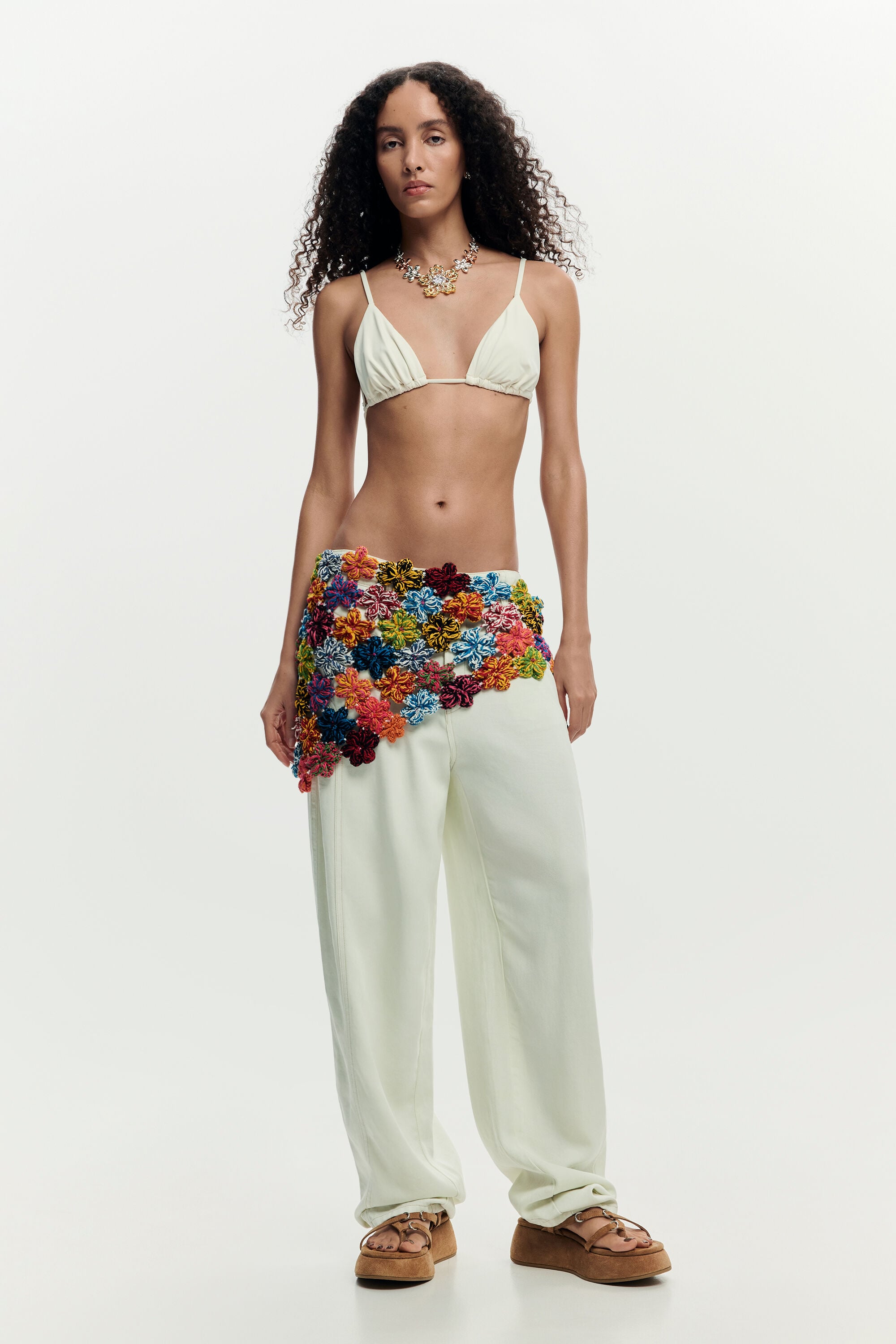 Desigual Gehaakte bloemenpareo