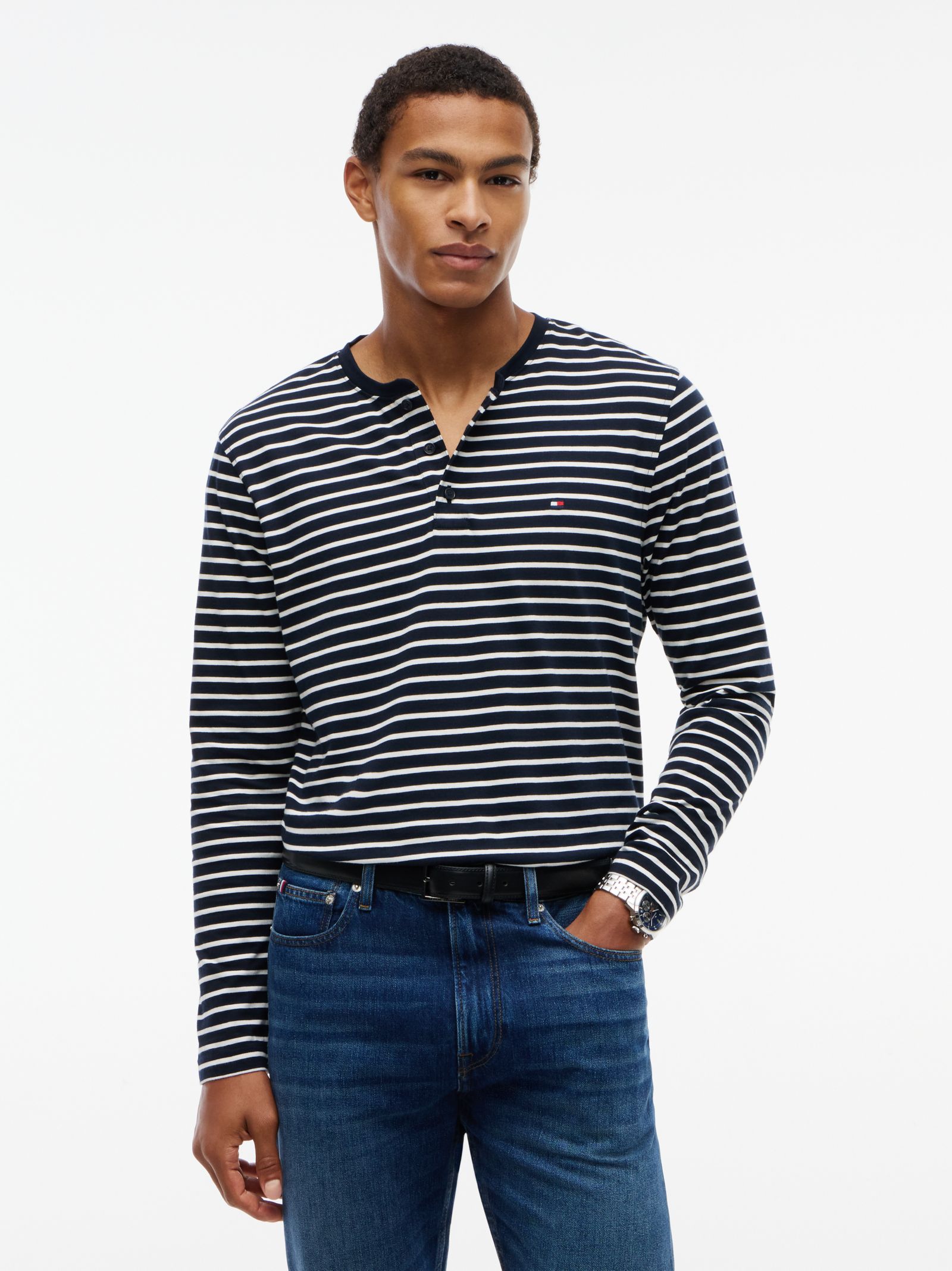 Tommy Hilfiger Jersey Henley T-shirt met lange mouwen