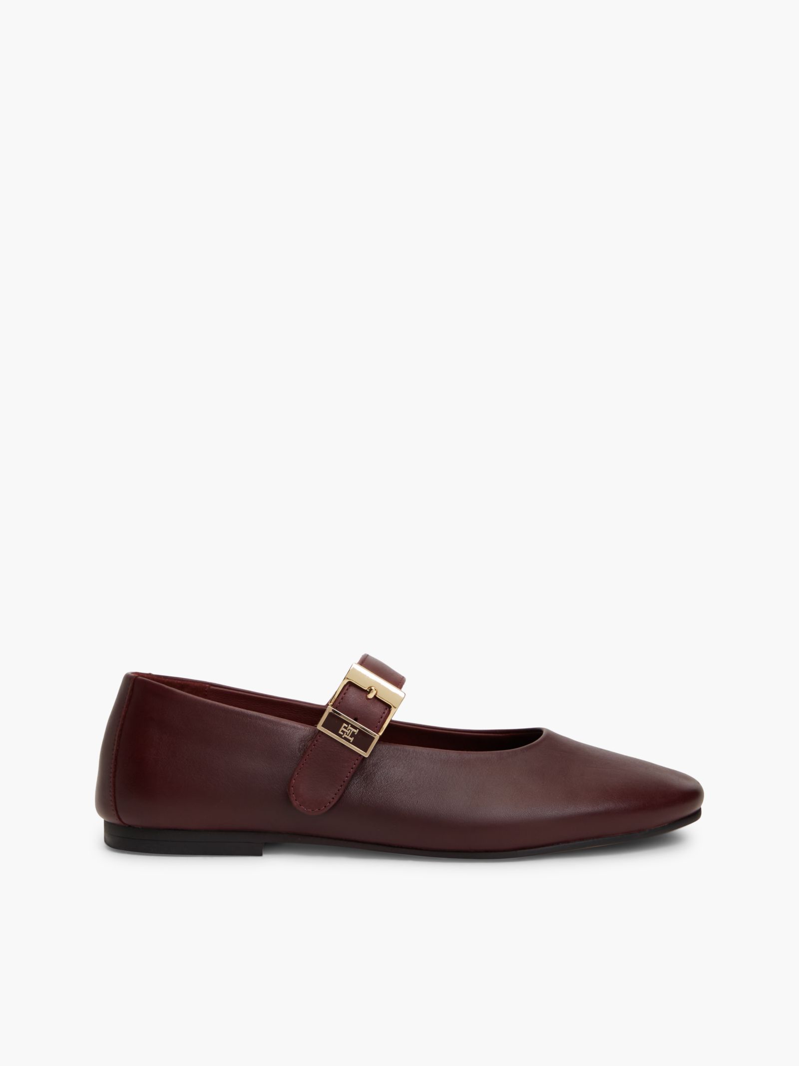 Tommy Hilfiger leren Mary Jane ballerina met gesp in rood