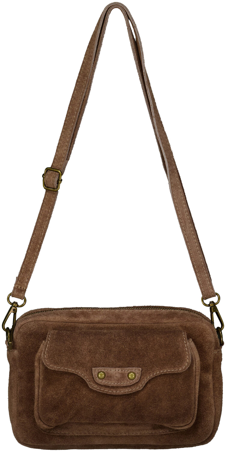 Bomont Tas Jessa Suede Taupe dames