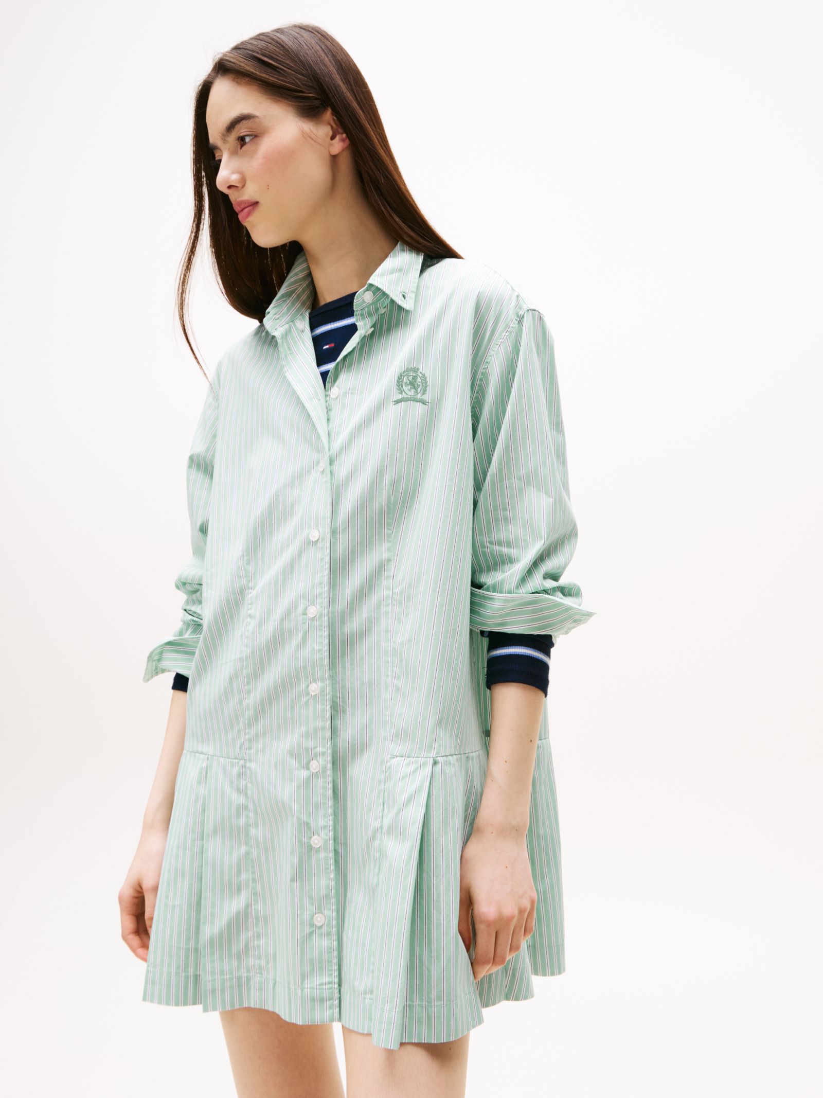 Tommy Jeans Relaxed mini overhemdjurk met geborduurd logo