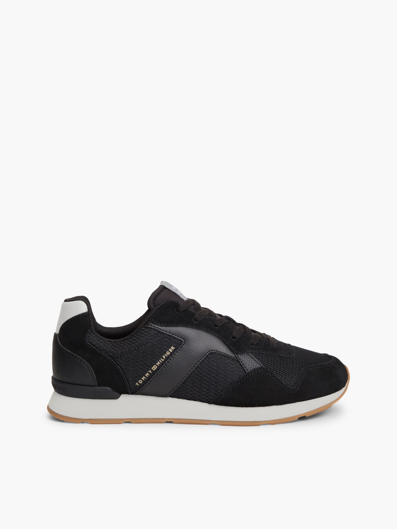 Tommy Hilfiger Sneaker met logo en gemengde texturen in zwart