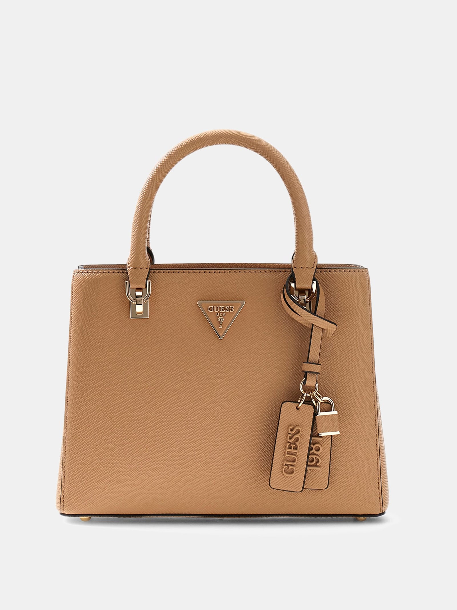 Guess Handtas Noelle Saffiano in beige
