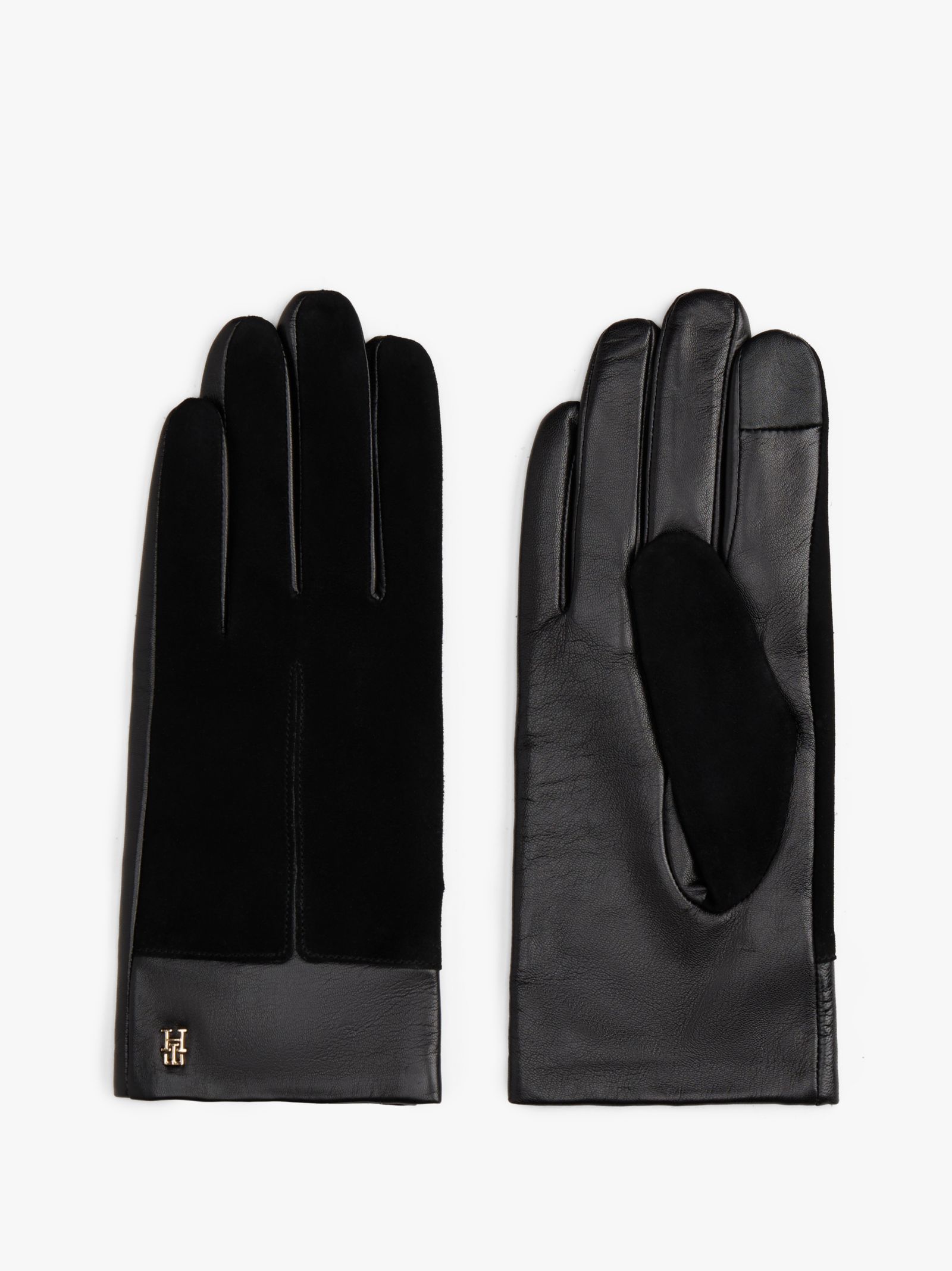Tommy Hilfiger Chic leren handschoenen met suède achterkant