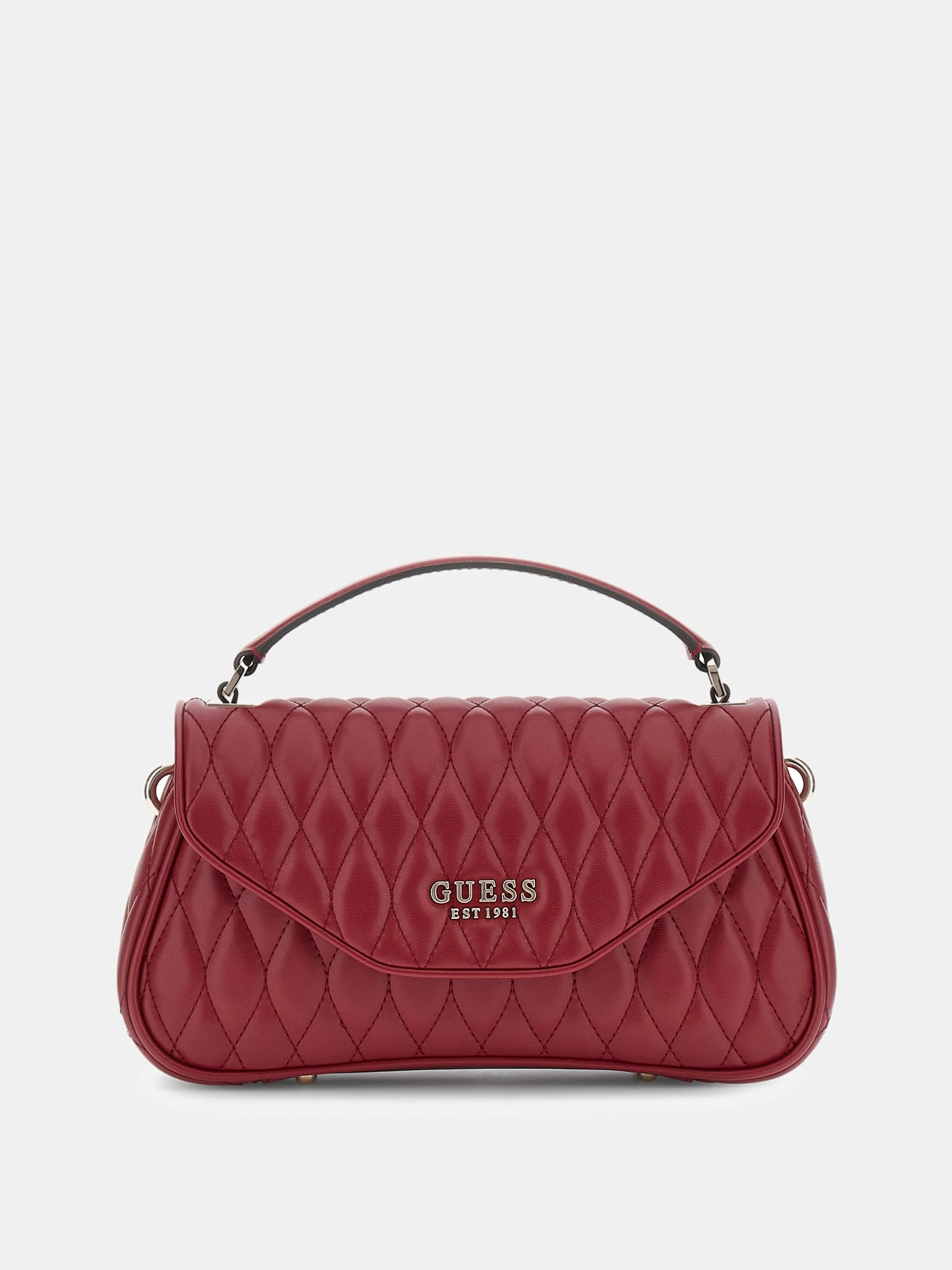 Guess Handtas Valla Doorgestikt in rood