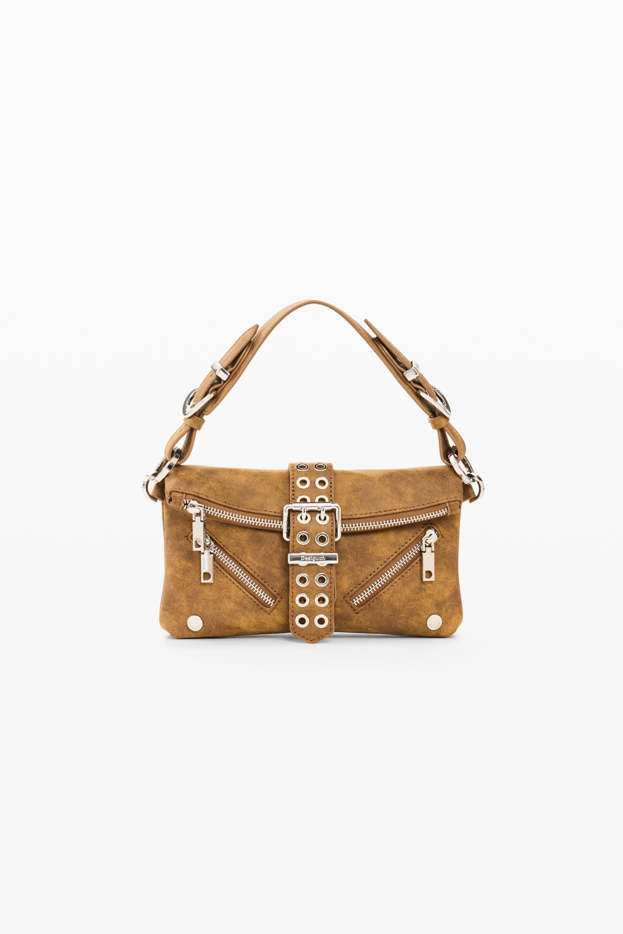 Desigual Kleine tas met lederlook in bruin