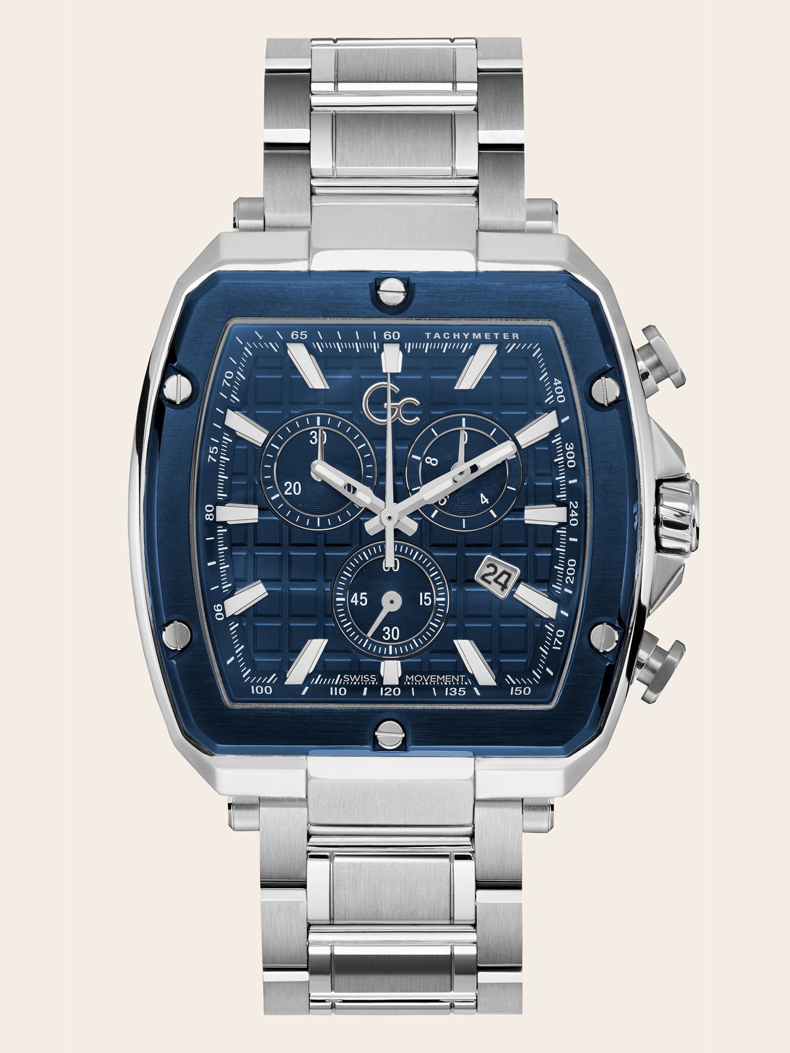 Guess Gc Chronograafhorloge In Staal in zilver