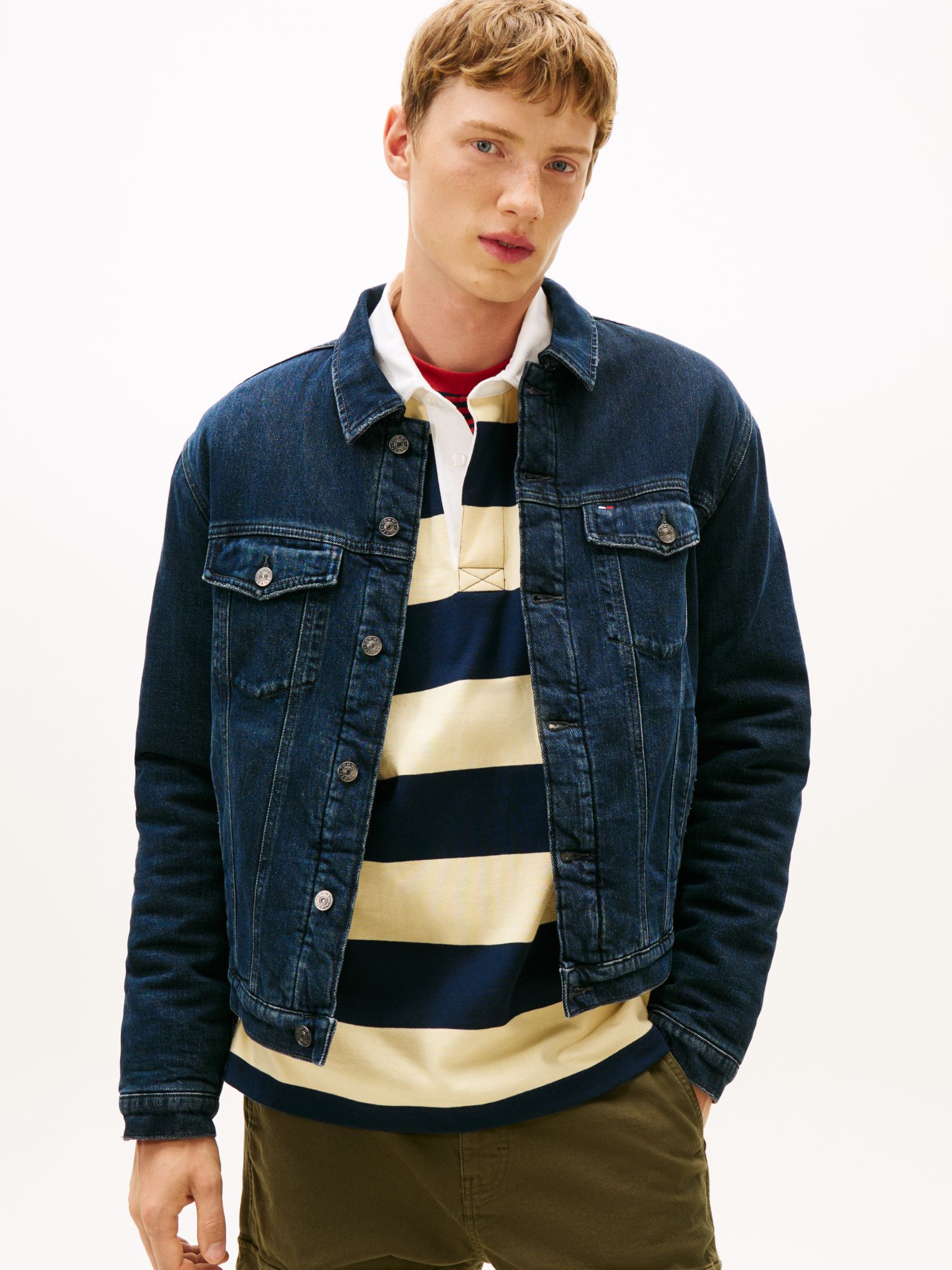 Tommy Jeans Ryan denim truckerjack met teddyvoering