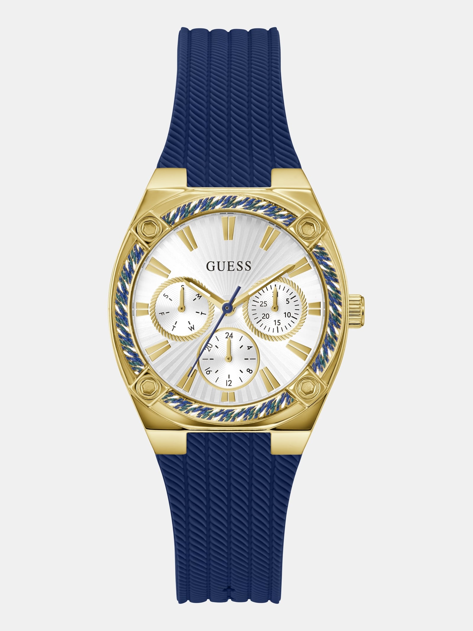 Guess Siliconen Multifunctioneel Horloge 34,5 Mm in blauw