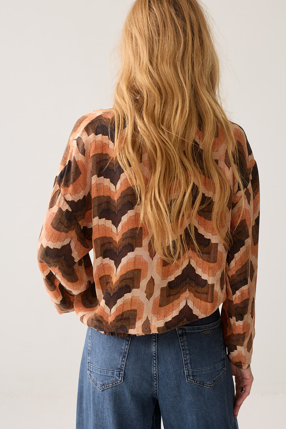 Summum Top Geometric Print V-hals Multi dames
