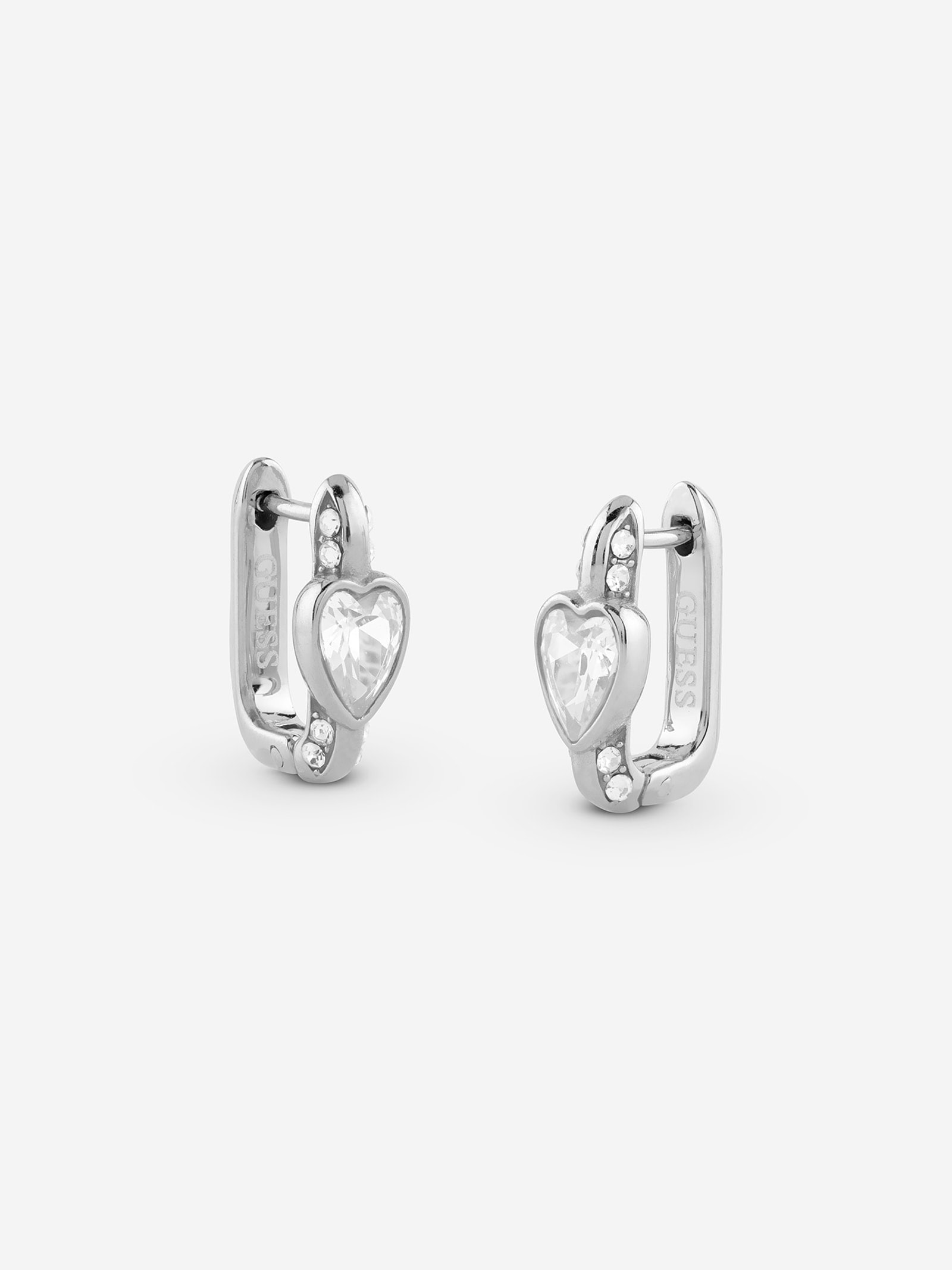 Guess Crystal Love-Oorbellen in zilver