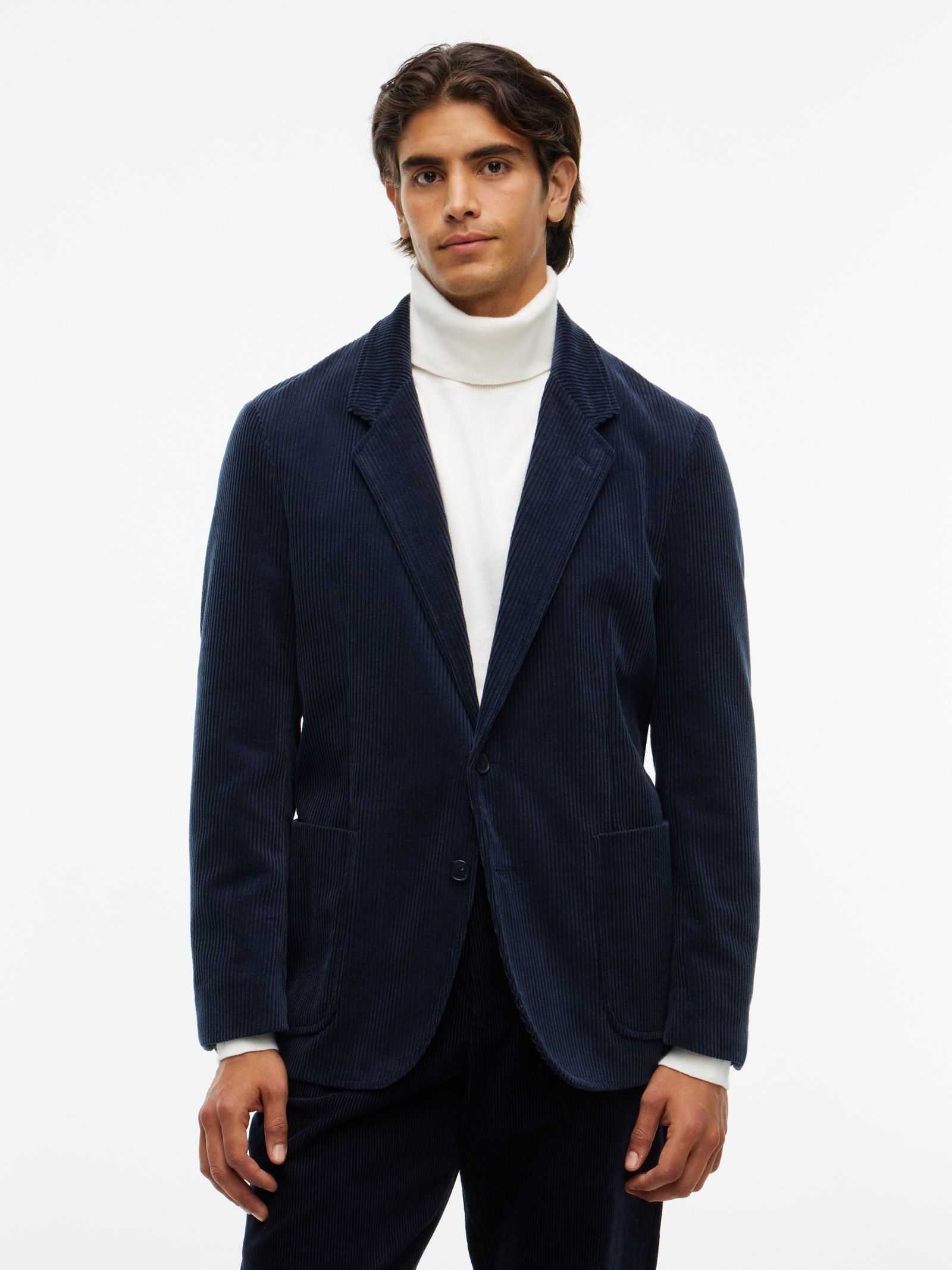 Tommy Hilfiger corduroy regular fit single breasted blazer in marine