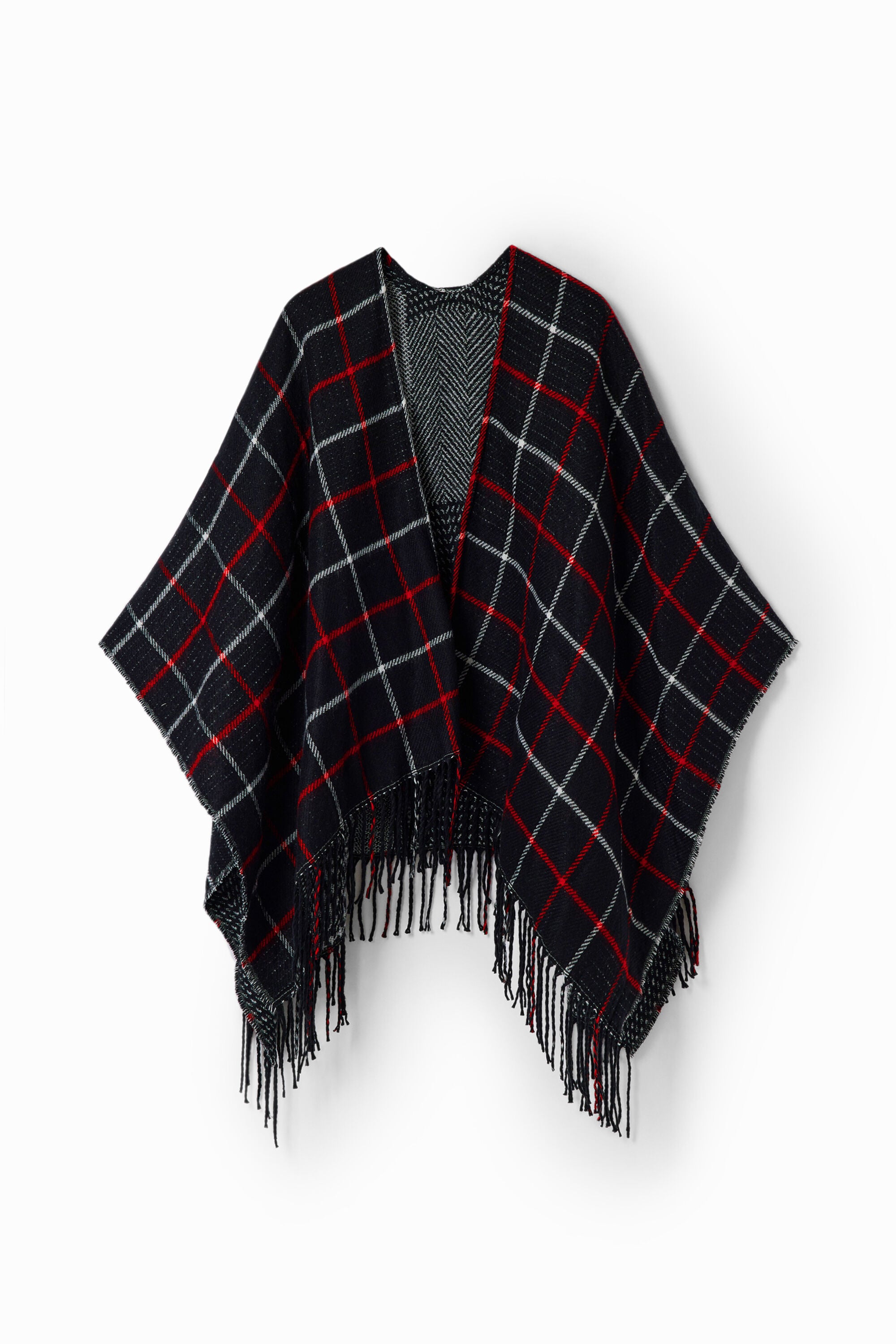 Desigual Omkeerbare geruite poncho
