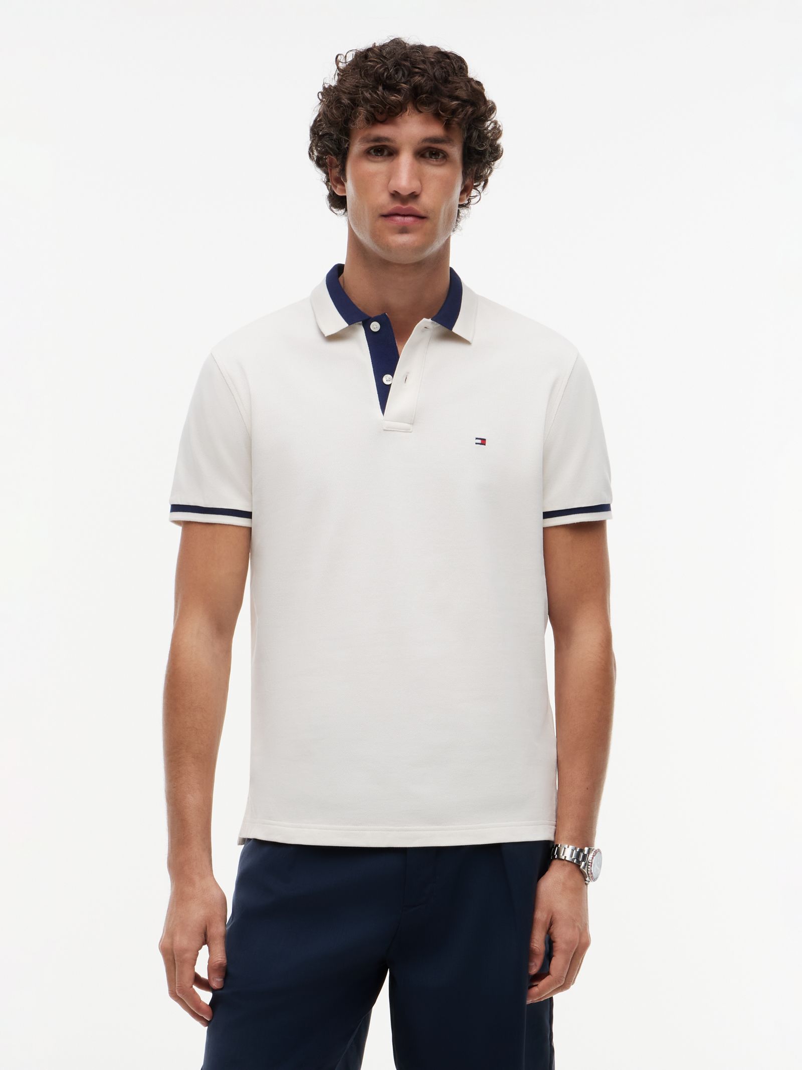Tommy Hilfiger Regular fit polo met colour blocked kraag