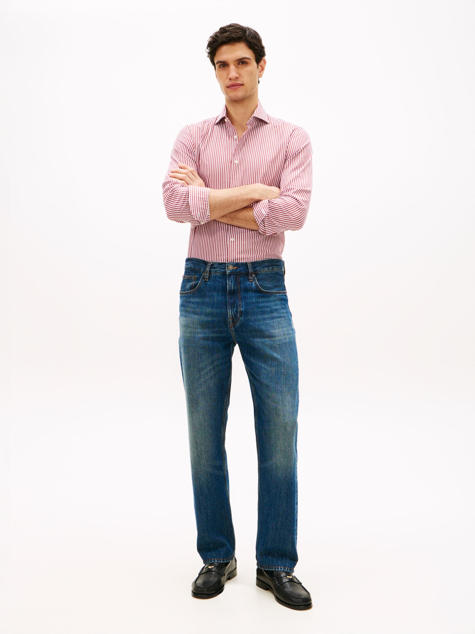 Tommy Hilfiger Dover Regular Straight Jeans met Whiskers in blauw