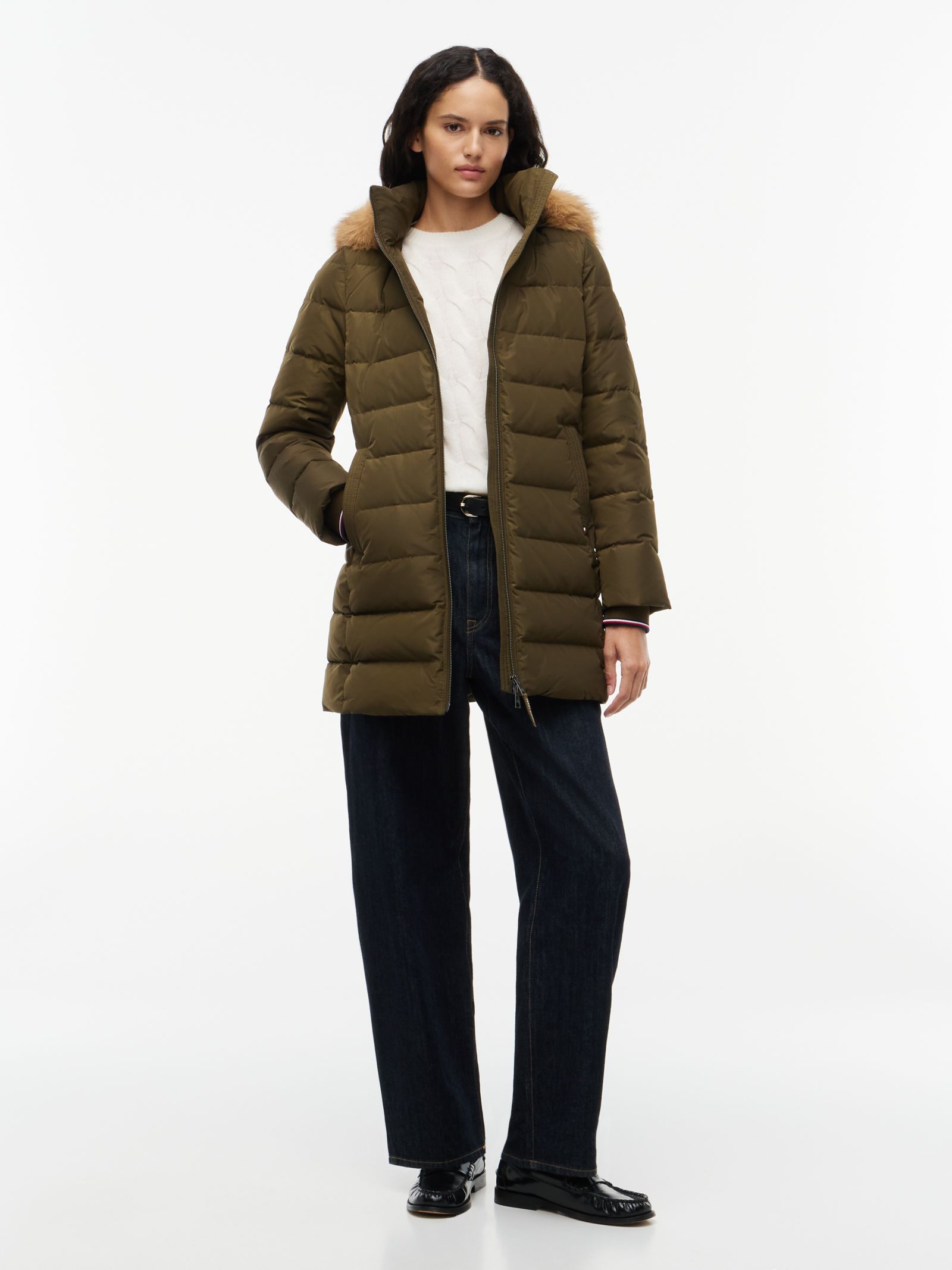 Tommy Hilfiger Waterafstotende donsjas met capuchon in groen