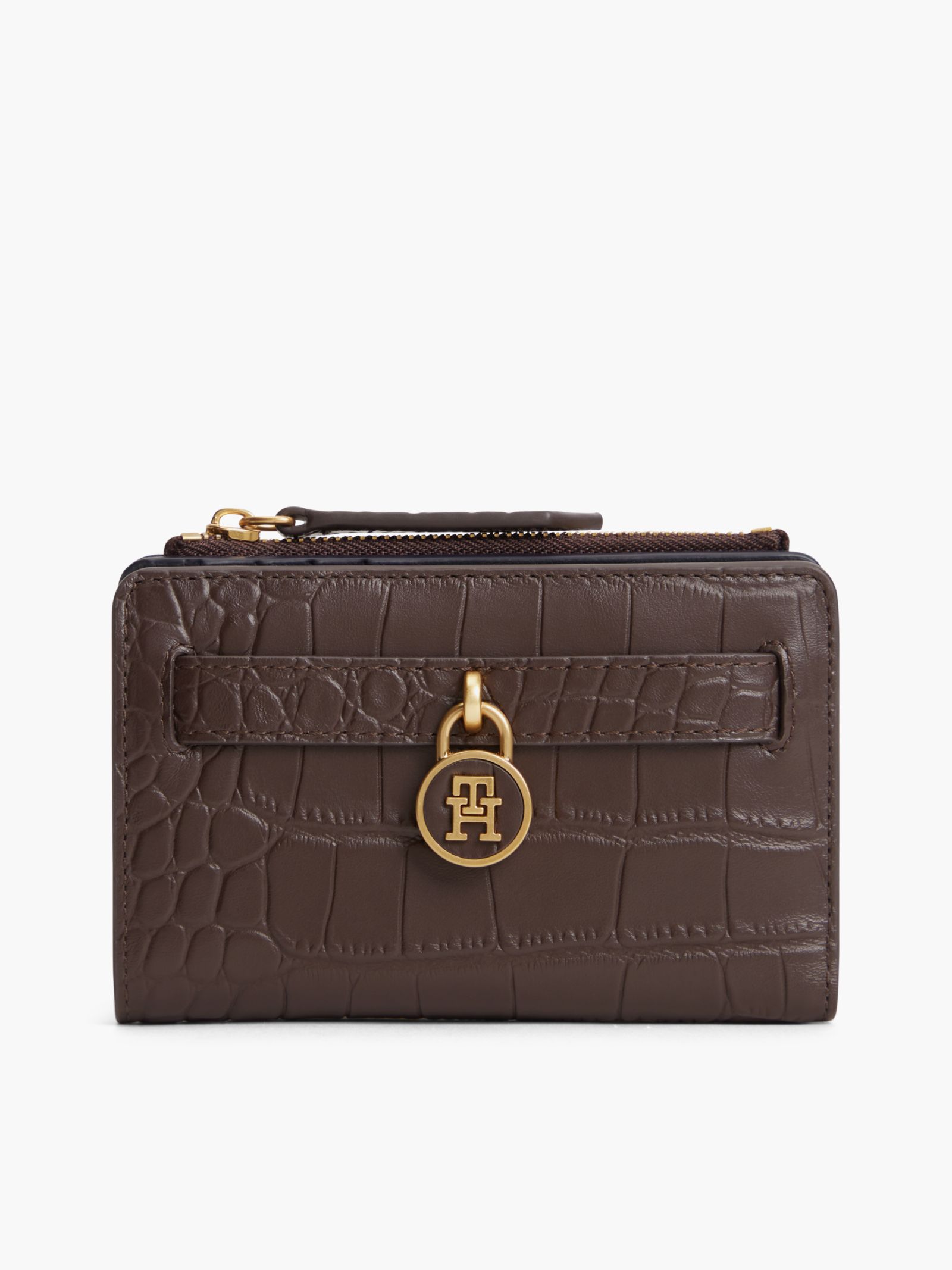 Tommy Hilfiger The American Icon leren Croco Bifold portemonnee in bruin