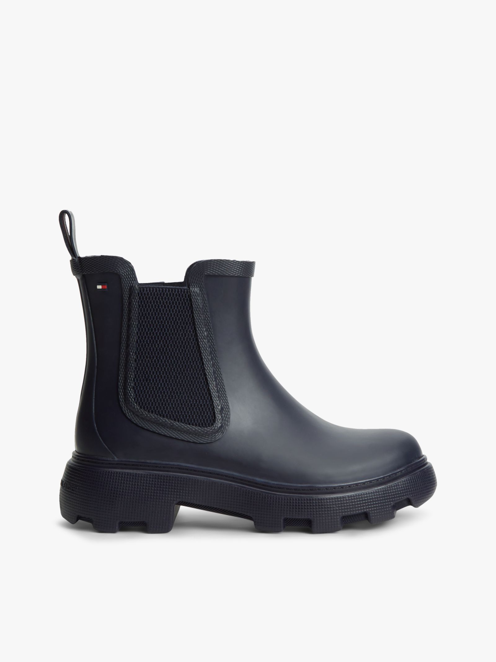 Tommy Hilfiger Regenlaars met profielzool en vlag in blauw