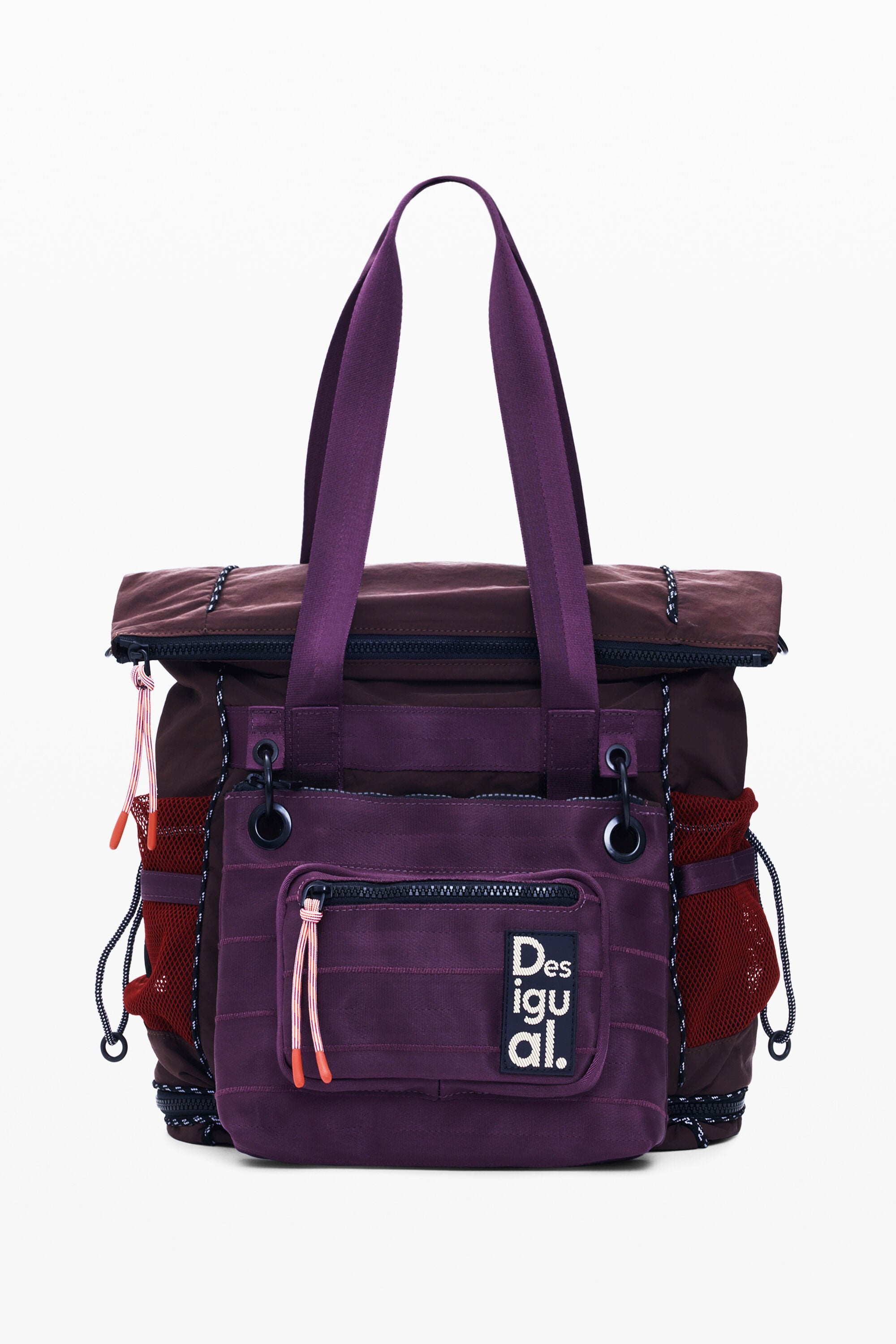 Desigual Grote nylon rugzak met meerdere draagposities