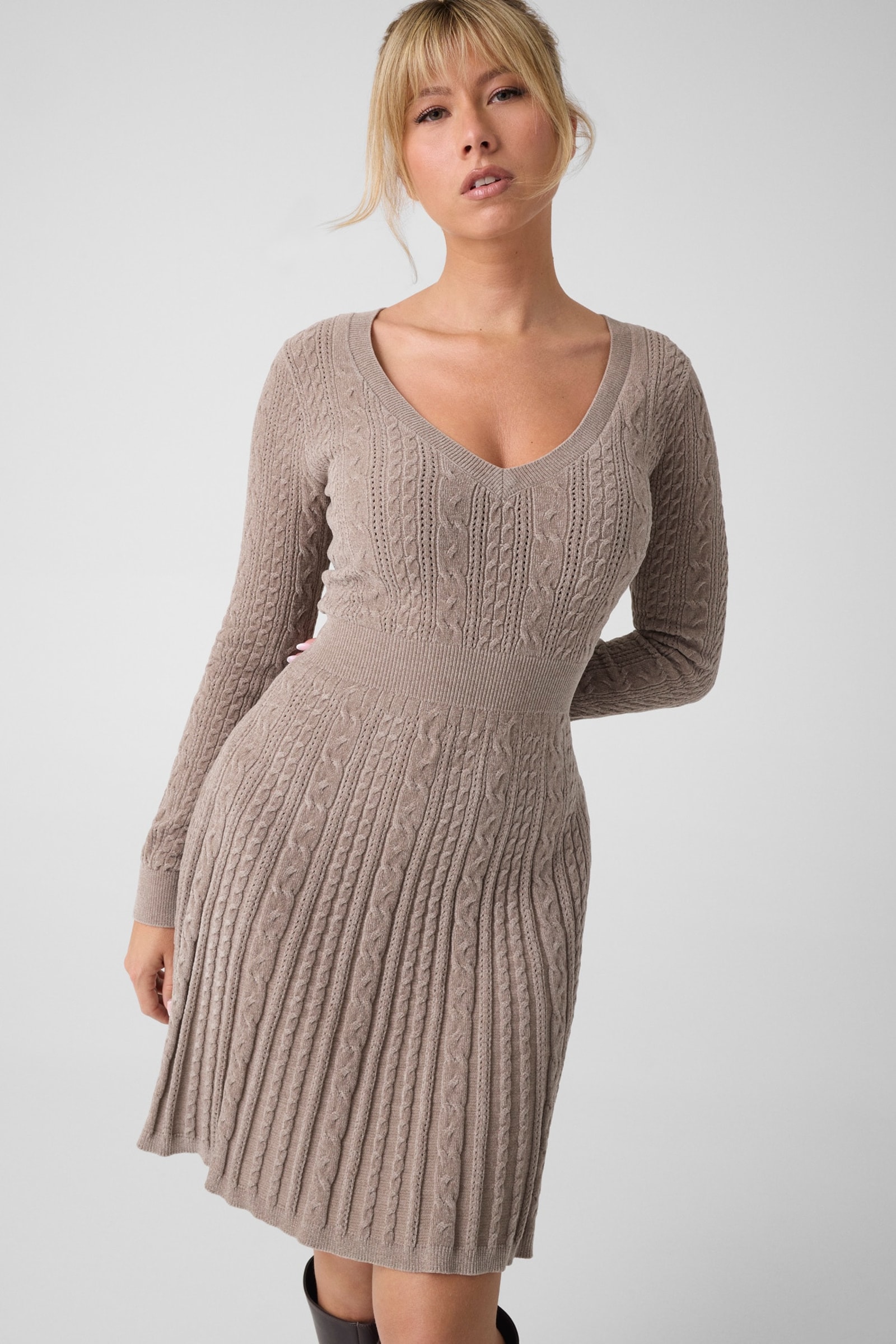Guess Gebreide Mini-Jurk in beige