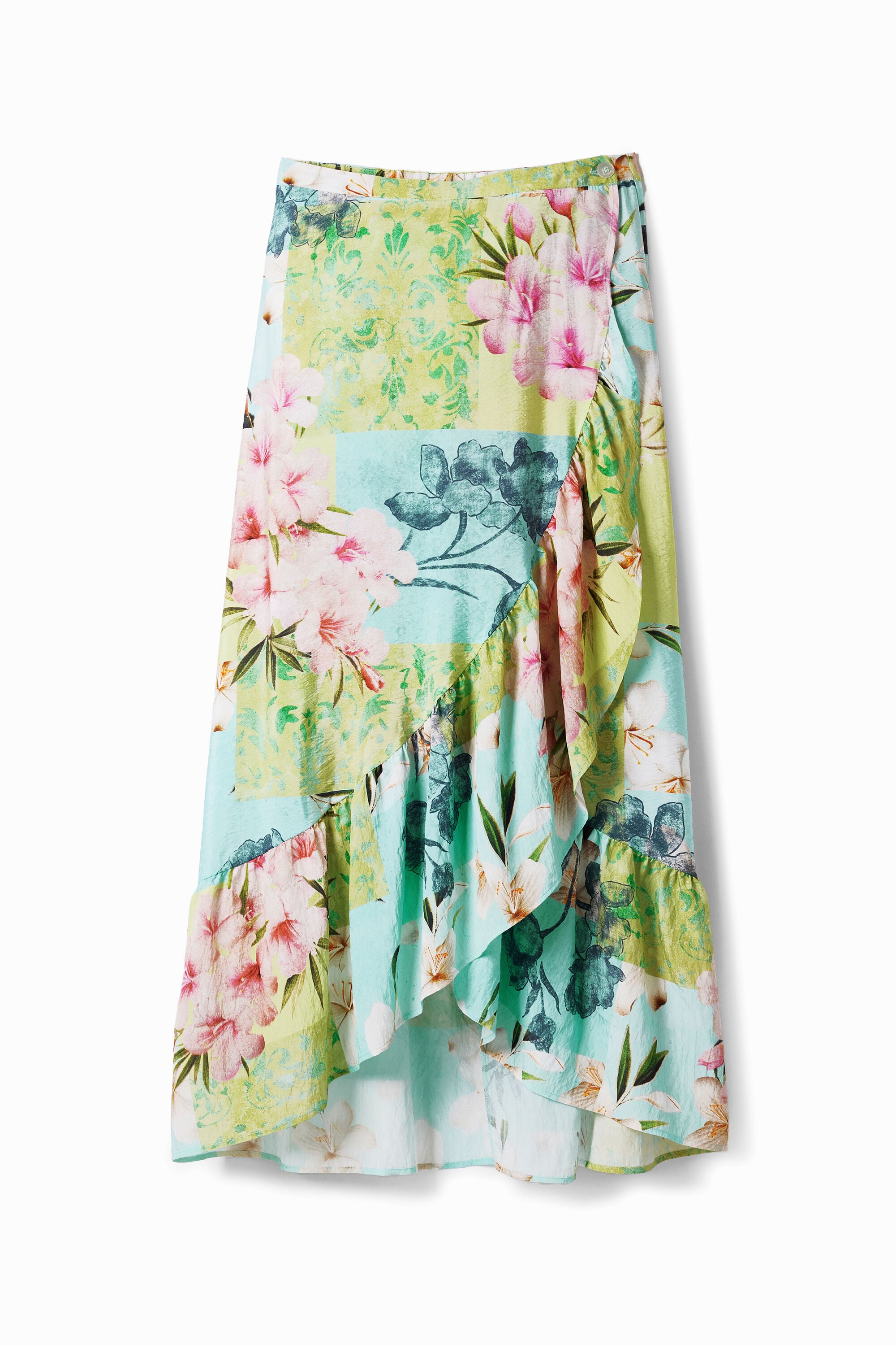 Desigual Patchwork midi-rok met bloemenprint