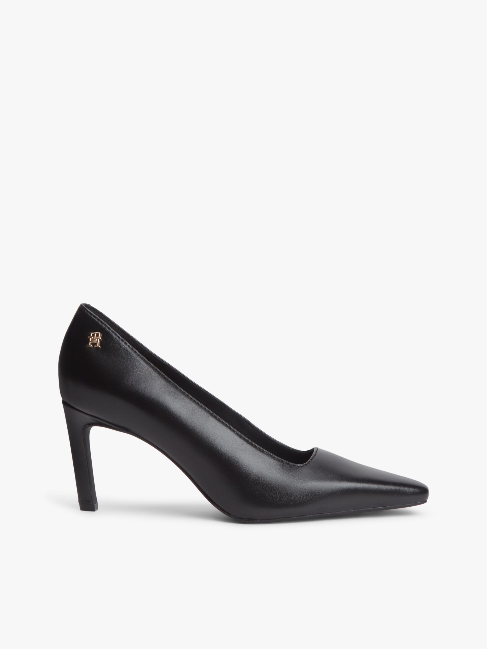 Tommy Hilfiger TH Monogram Leren Pump met hoge hak in zwart