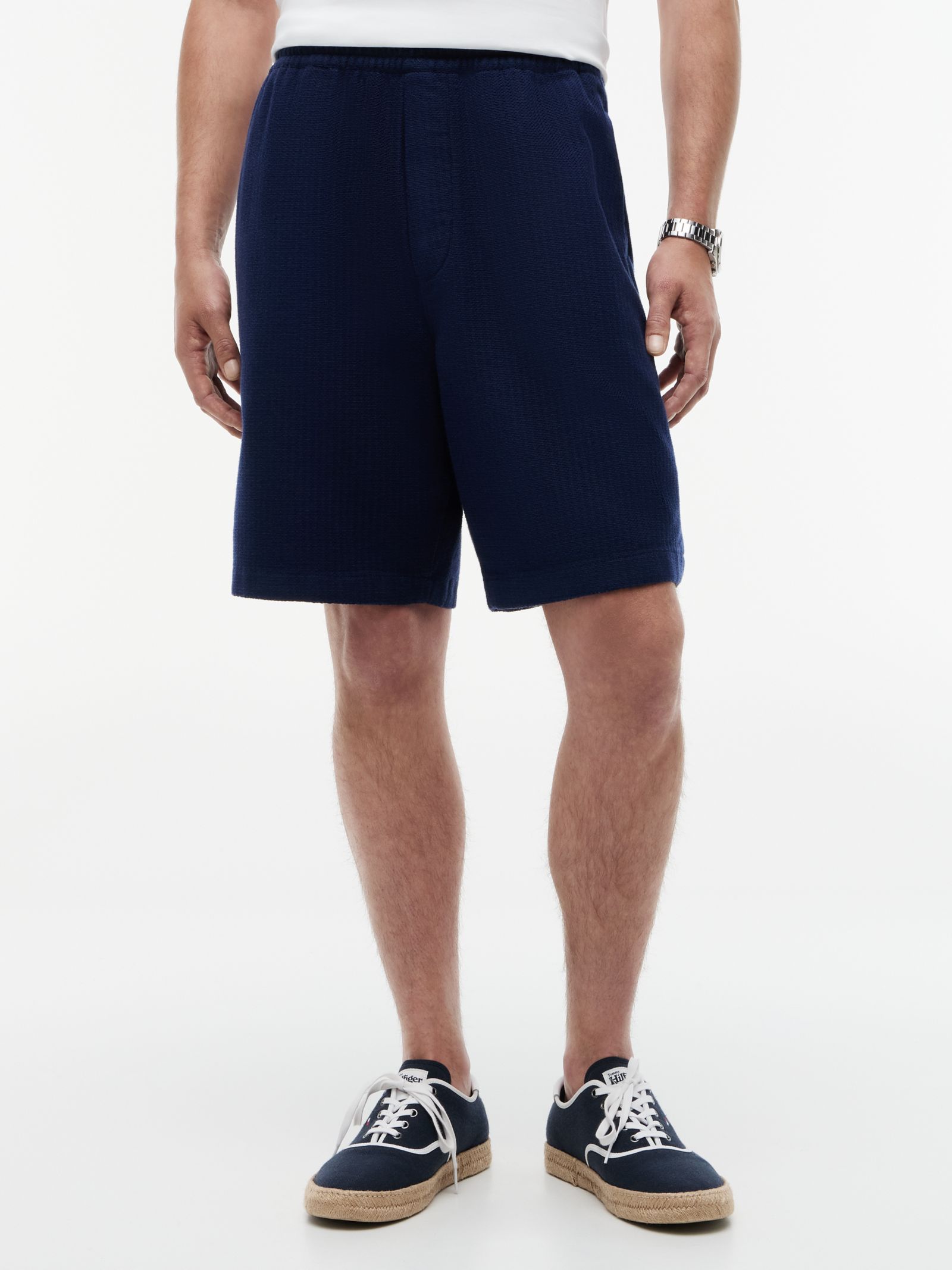 Tommy Hilfiger River Geweven Relaxed Straight Short Met Structuur in marine