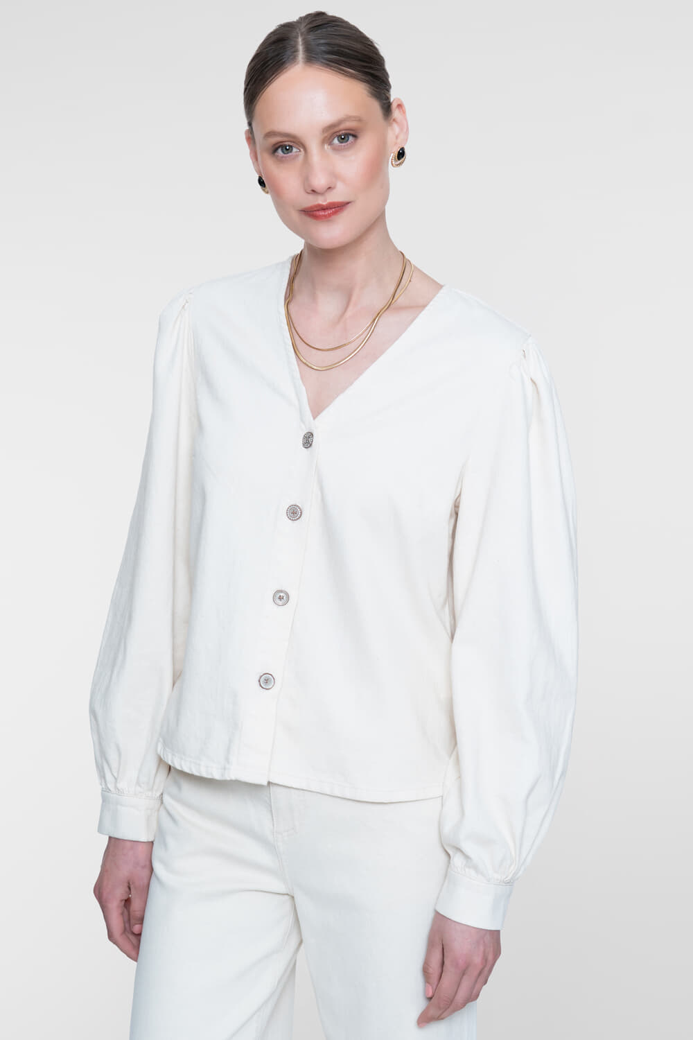 Geisha Spijkerblouse Off White dames