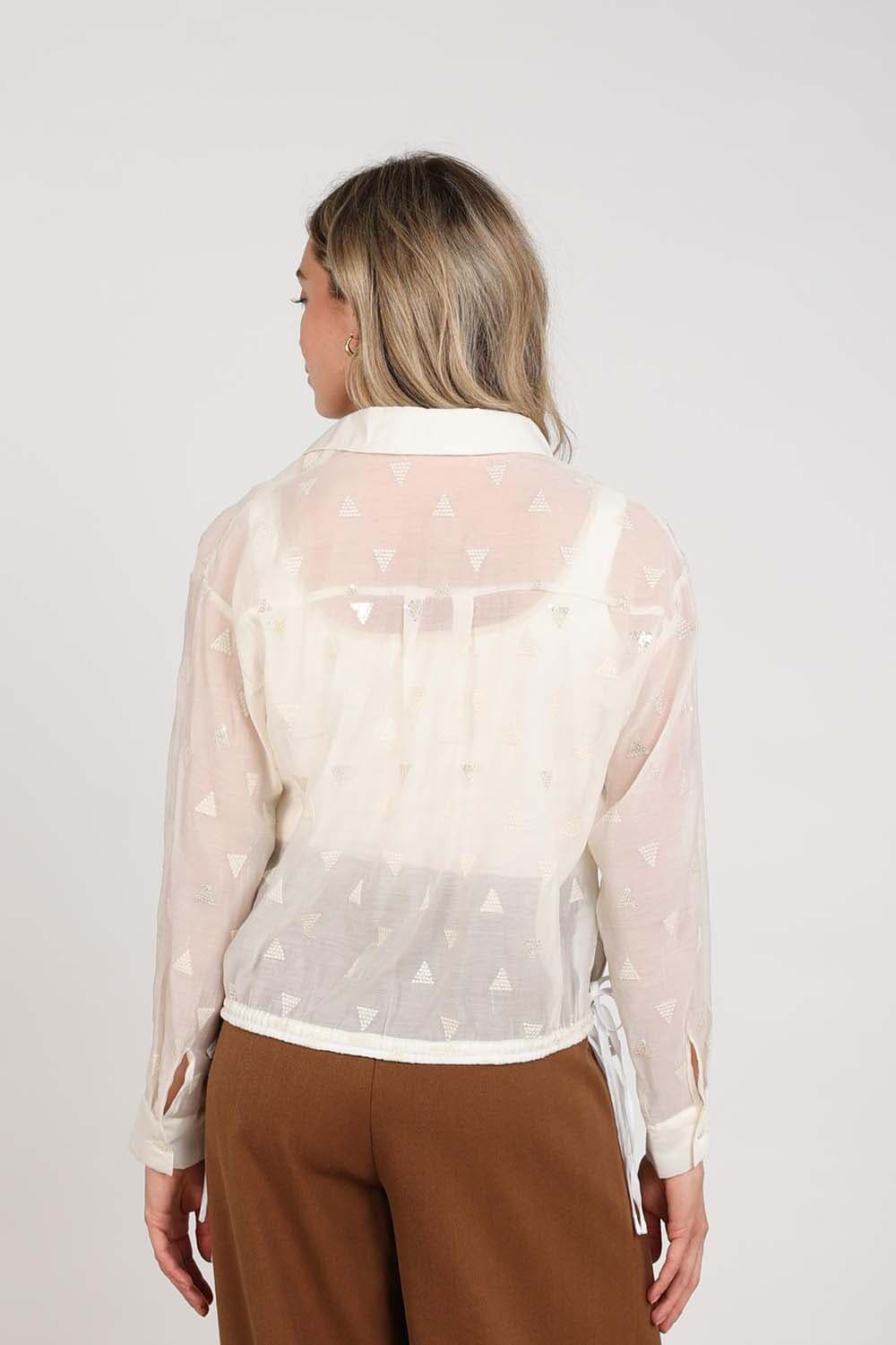 Nukus Blouse Ally Square Off White dames