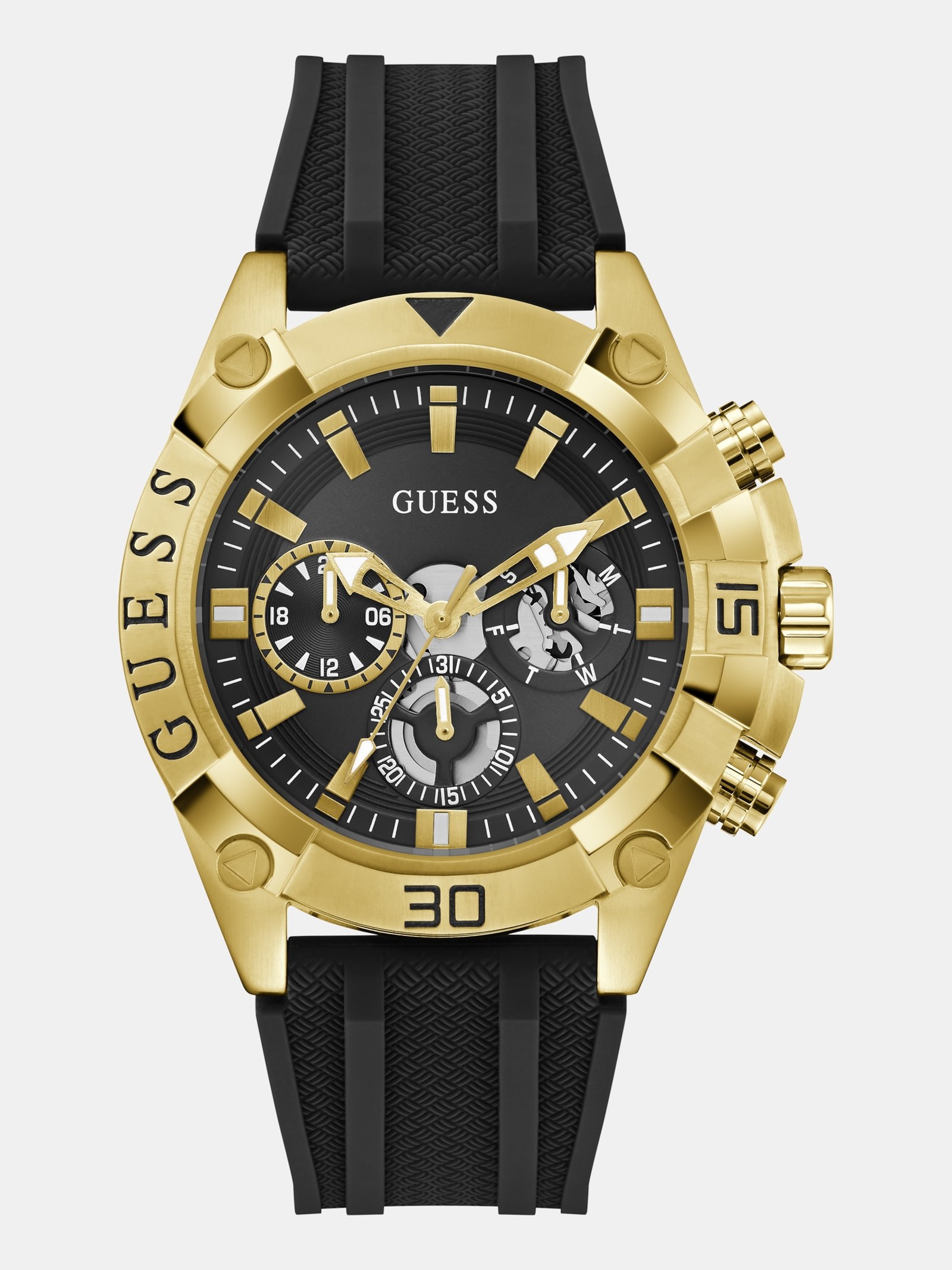 Guess Siliconen Multifunctioneel Horloge 46 Mm