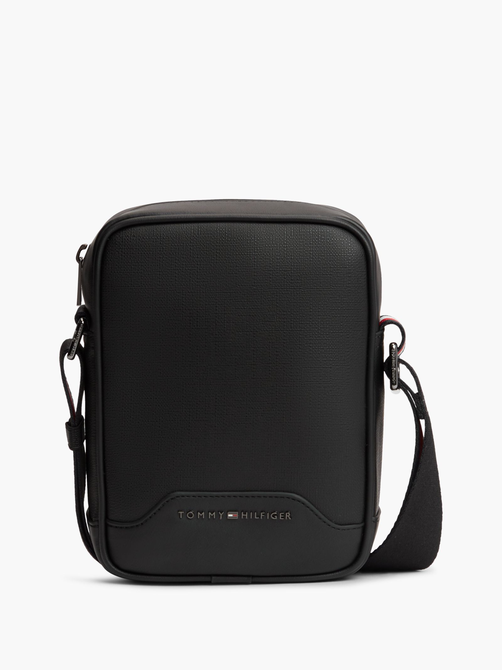 Tommy Hilfiger Corssbody reportertas met textuur en Signature streep