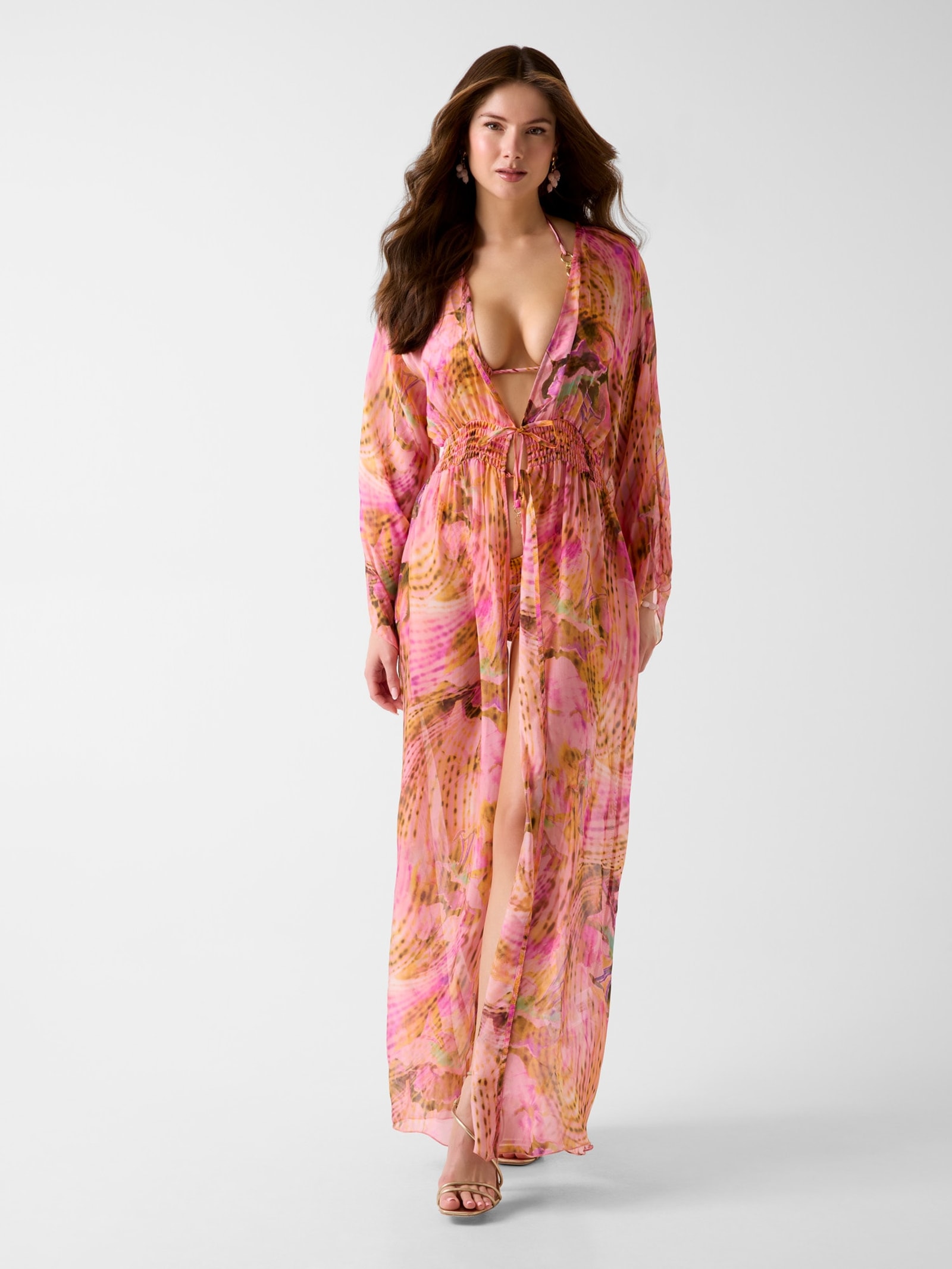 Guess Zijde-Mix Kimono in roze
