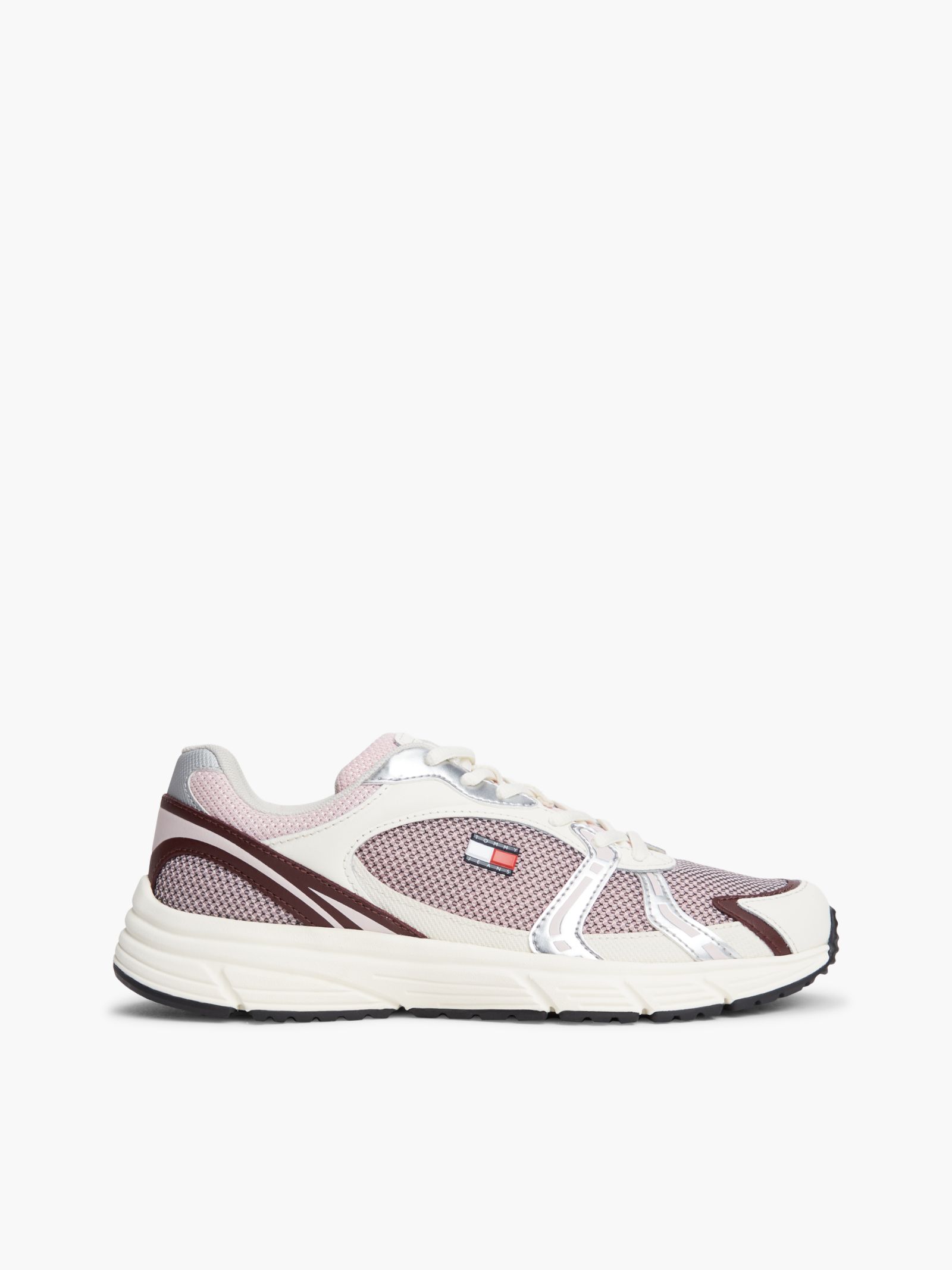 Tommy Jeans Sneaker met gemengde texturen en logo in roze